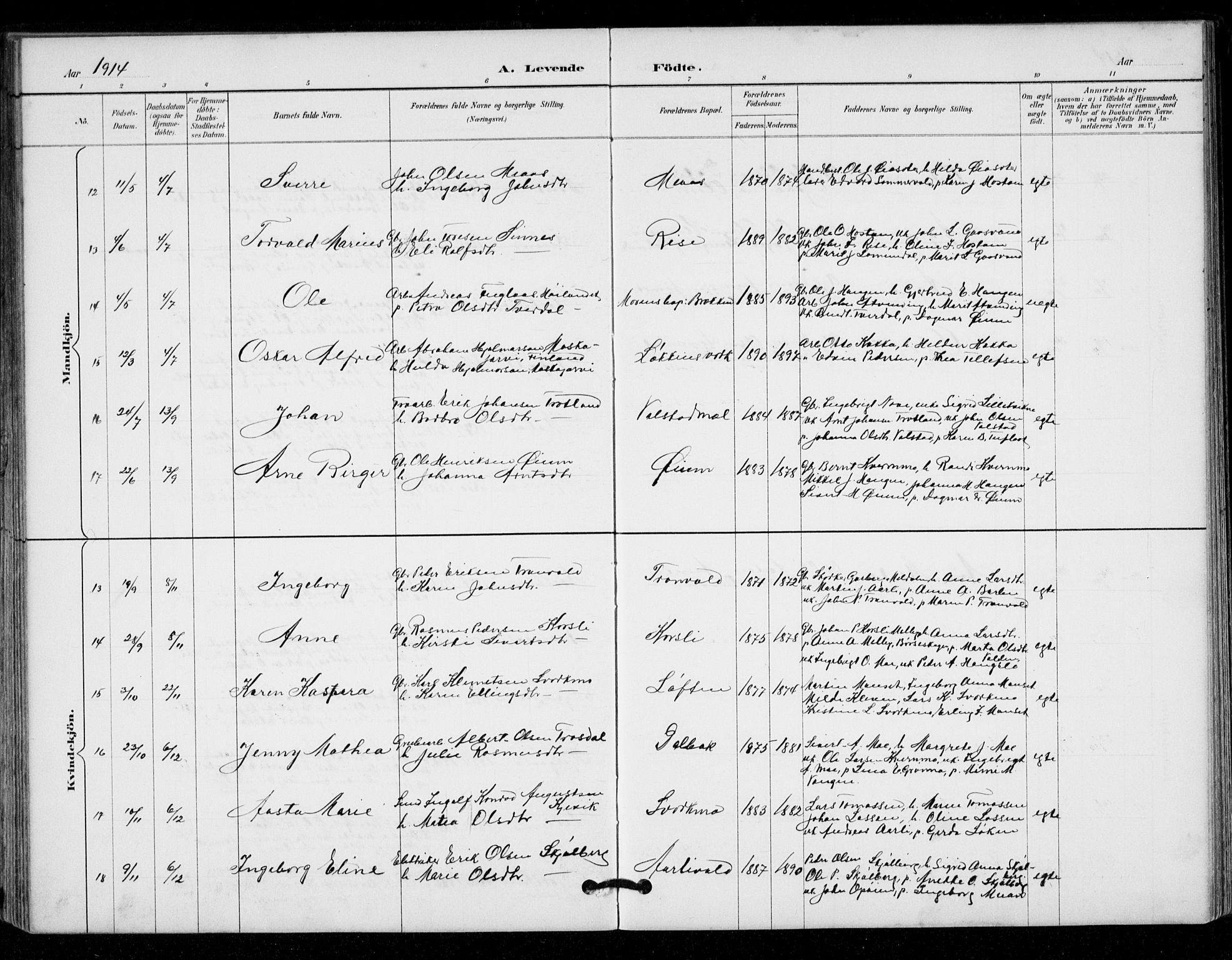 Ministerialprotokoller, klokkerbøker og fødselsregistre - Sør-Trøndelag, AV/SAT-A-1456/671/L0841: Parish register (official) no. 671A03, 1893-1915