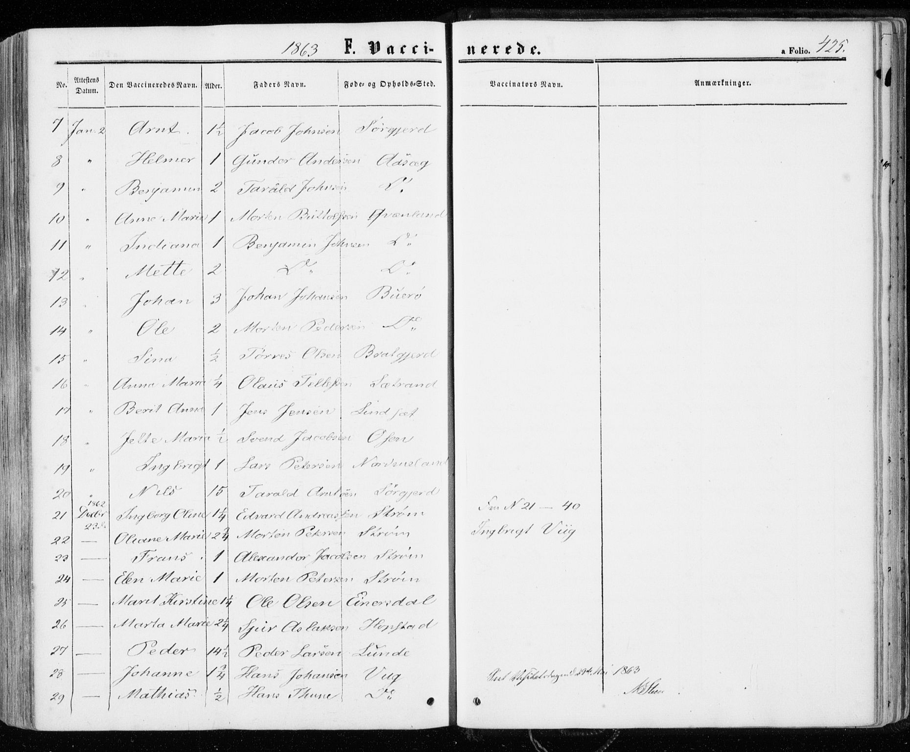 Ministerialprotokoller, klokkerbøker og fødselsregistre - Sør-Trøndelag, SAT/A-1456/657/L0705: Parish register (official) no. 657A06, 1858-1867, p. 425