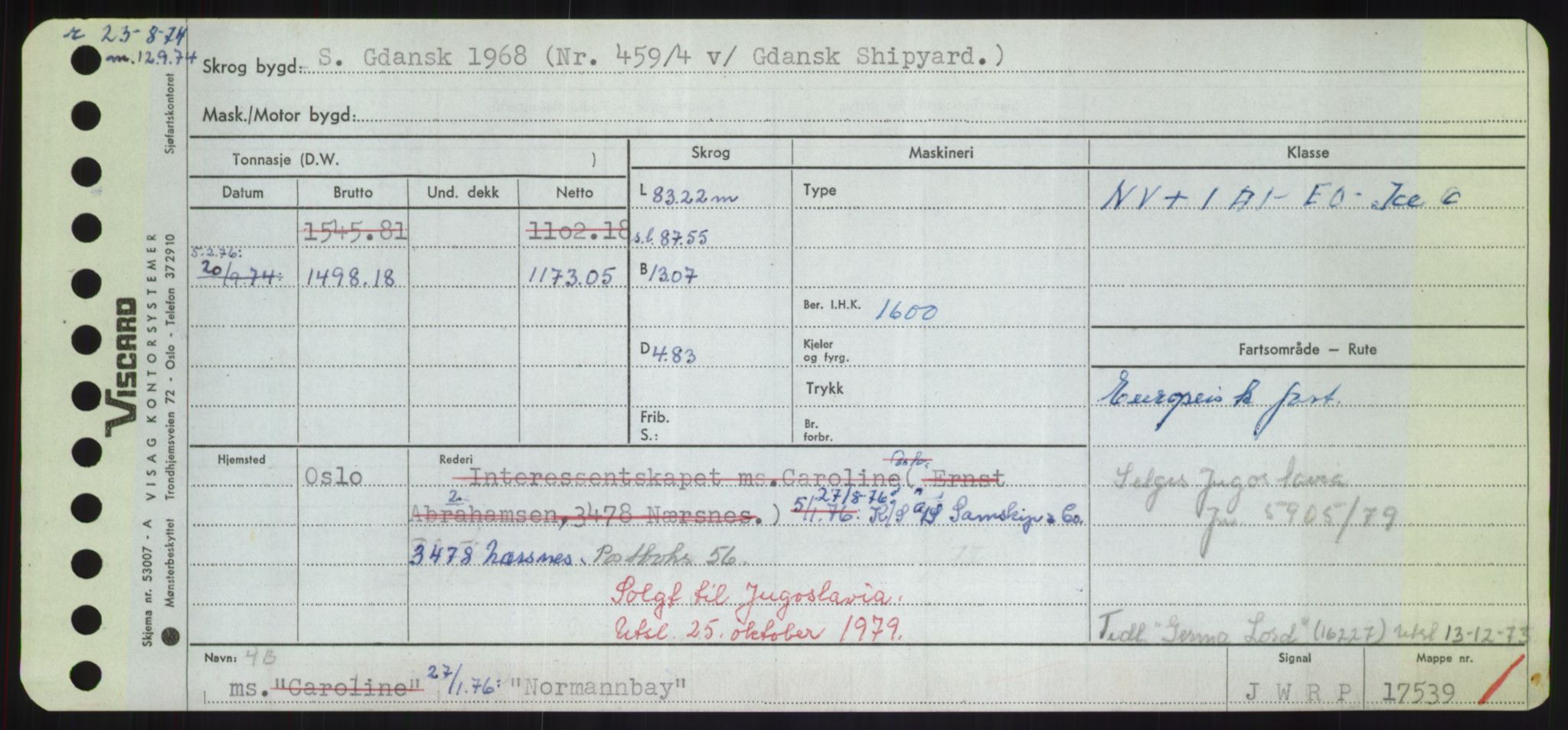 Sjøfartsdirektoratet med forløpere, Skipsmålingen, RA/S-1627/H/Hd/L0027: Fartøy, Norhop-Nør, p. 71