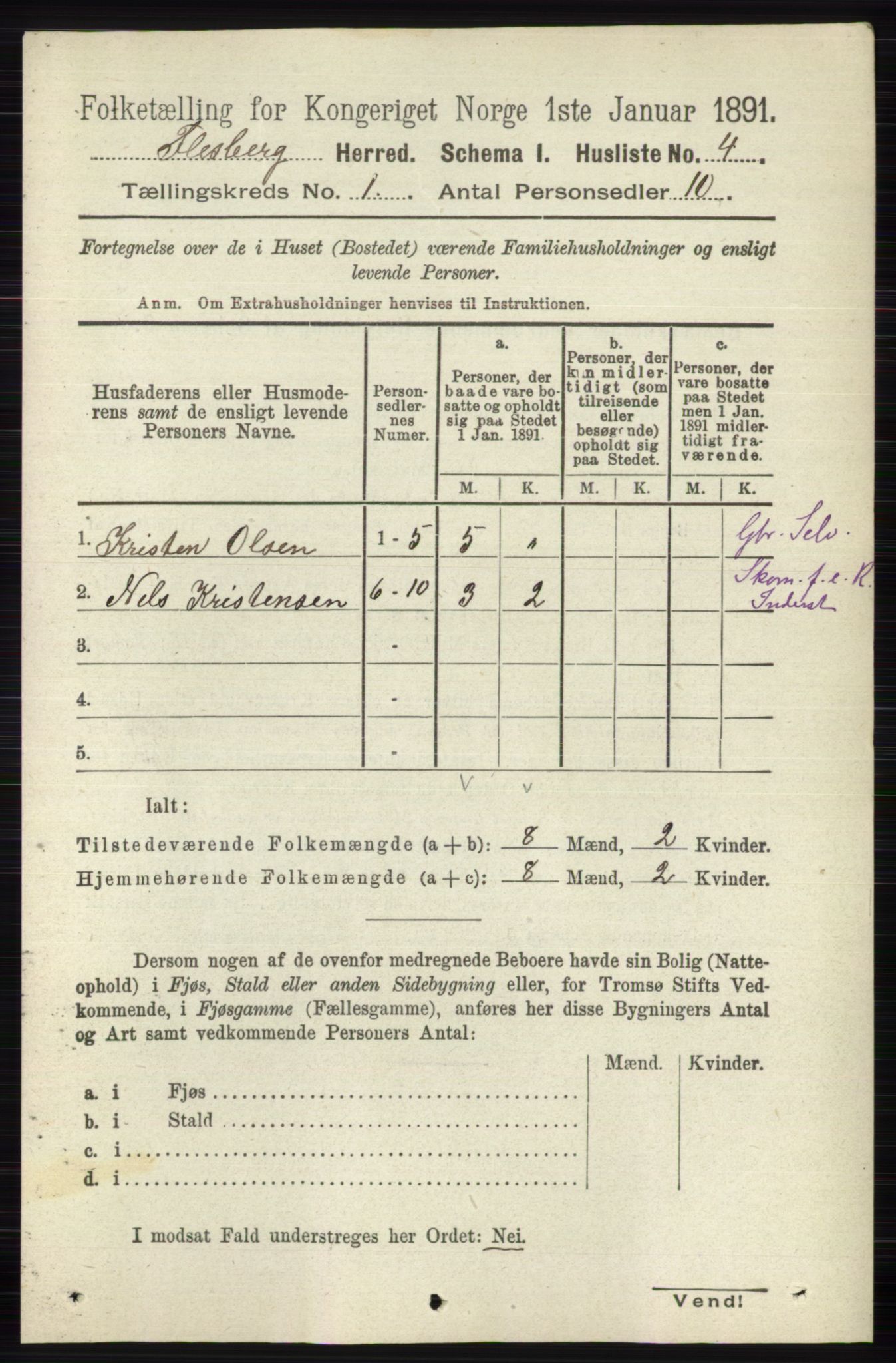 RA, 1891 census for 0631 Flesberg, 1891, p. 47