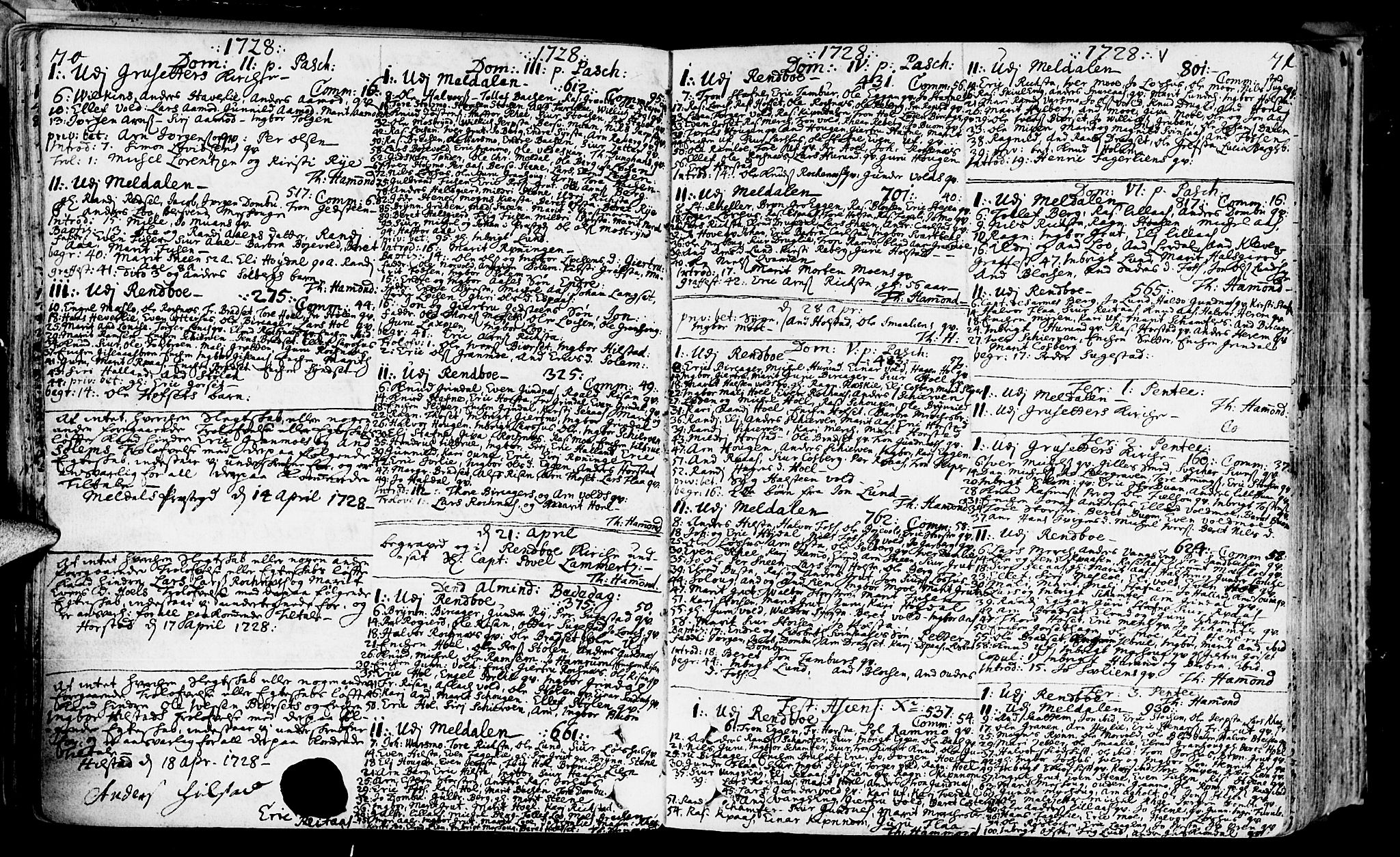 Ministerialprotokoller, klokkerbøker og fødselsregistre - Sør-Trøndelag, SAT/A-1456/672/L0850: Parish register (official) no. 672A03, 1725-1751, p. 70-71