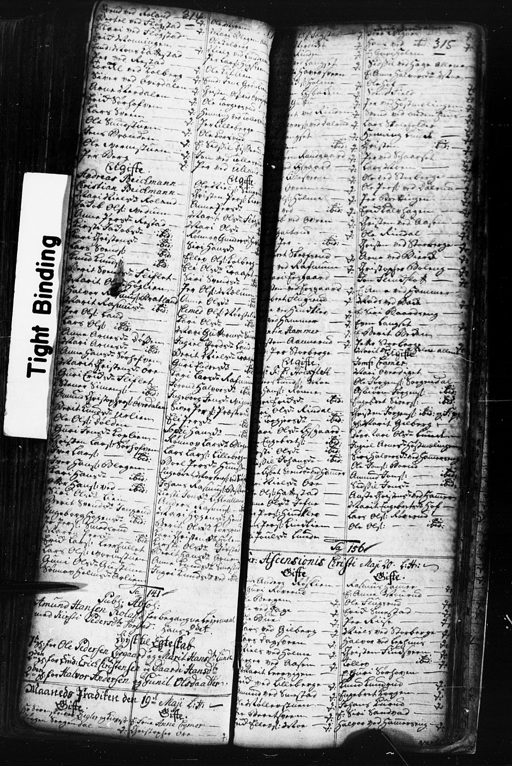 Fåberg prestekontor, AV/SAH-PREST-086/H/Ha/Hab/L0001: Parish register (copy) no. 1, 1727-1767, p. 314-315