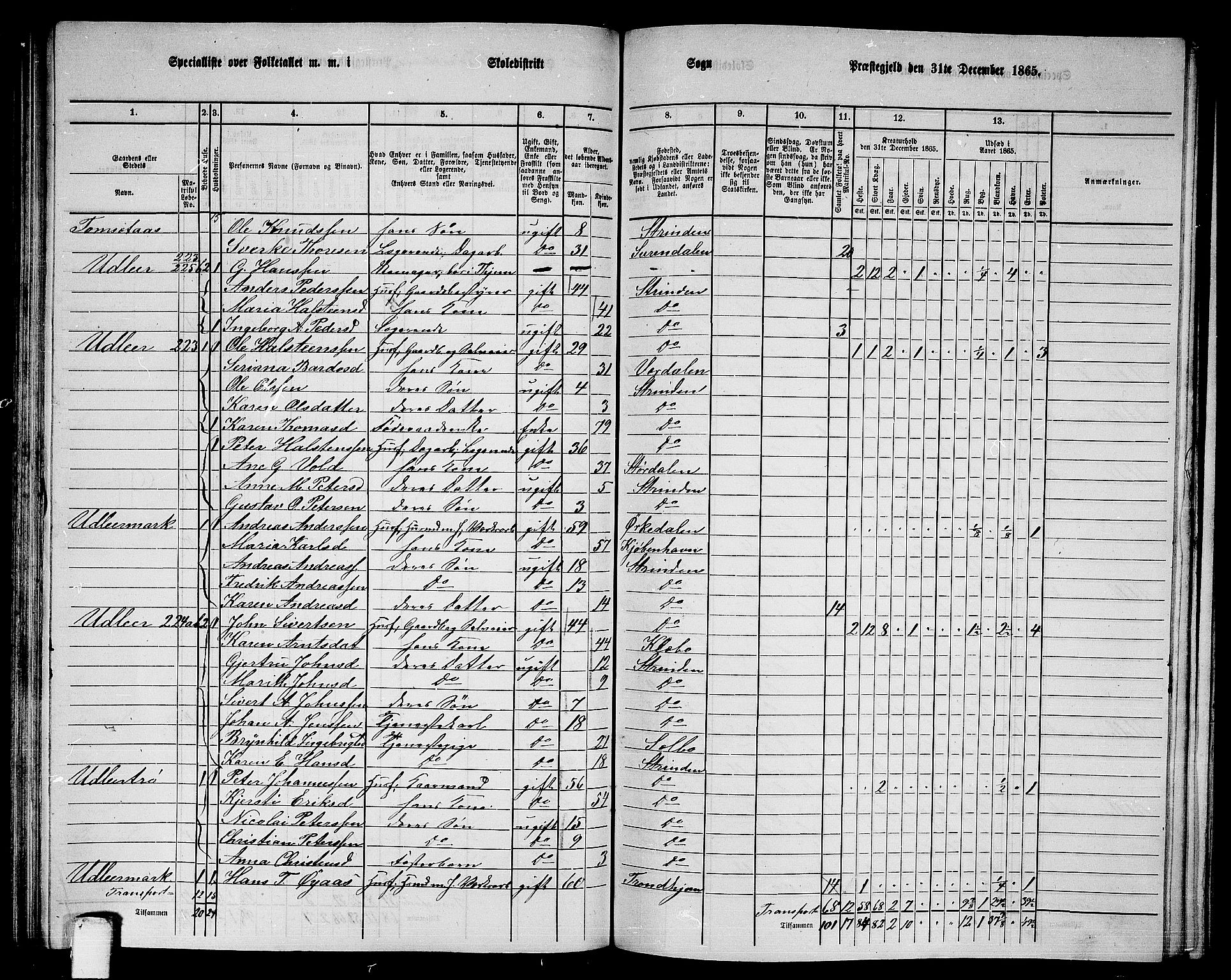 RA, 1865 census for Strinda, 1865, p. 123