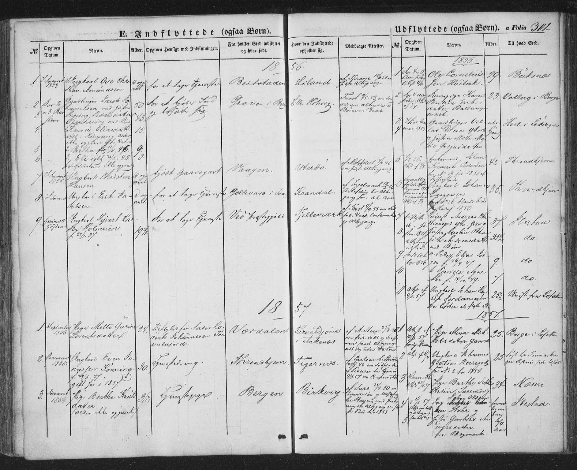 Ministerialprotokoller, klokkerbøker og fødselsregistre - Nordland, SAT/A-1459/863/L0895: Parish register (official) no. 863A07, 1851-1860, p. 301