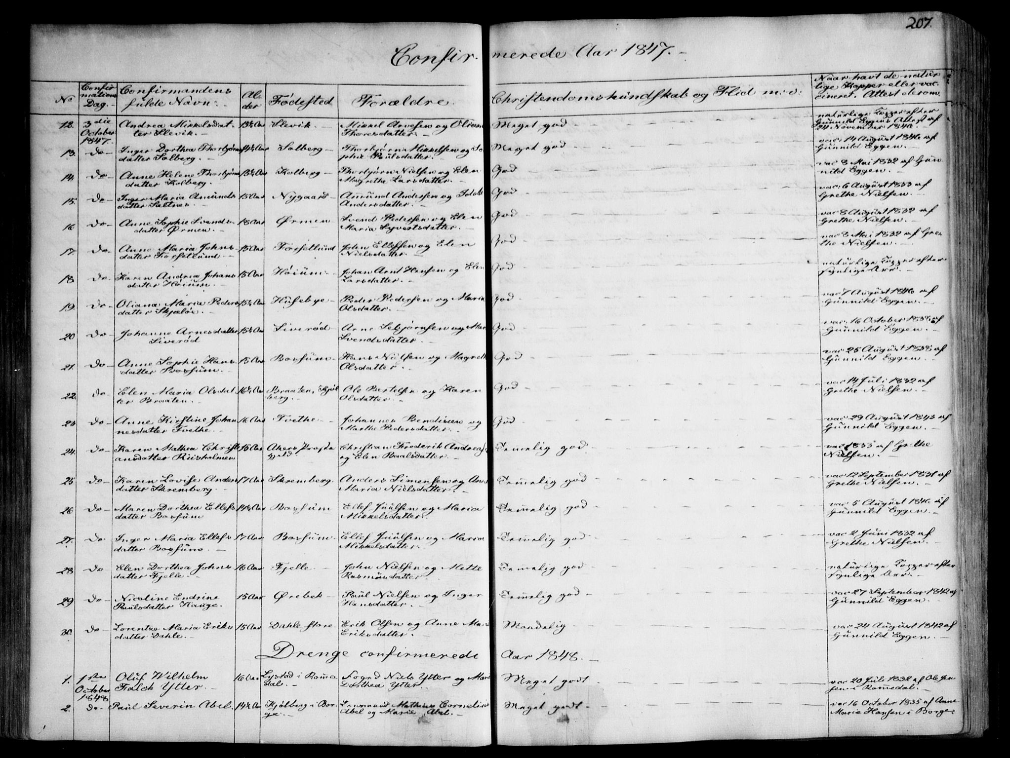 Onsøy prestekontor Kirkebøker, SAO/A-10914/F/Fa/L0003: Parish register (official) no. I 3, 1841-1860, p. 207