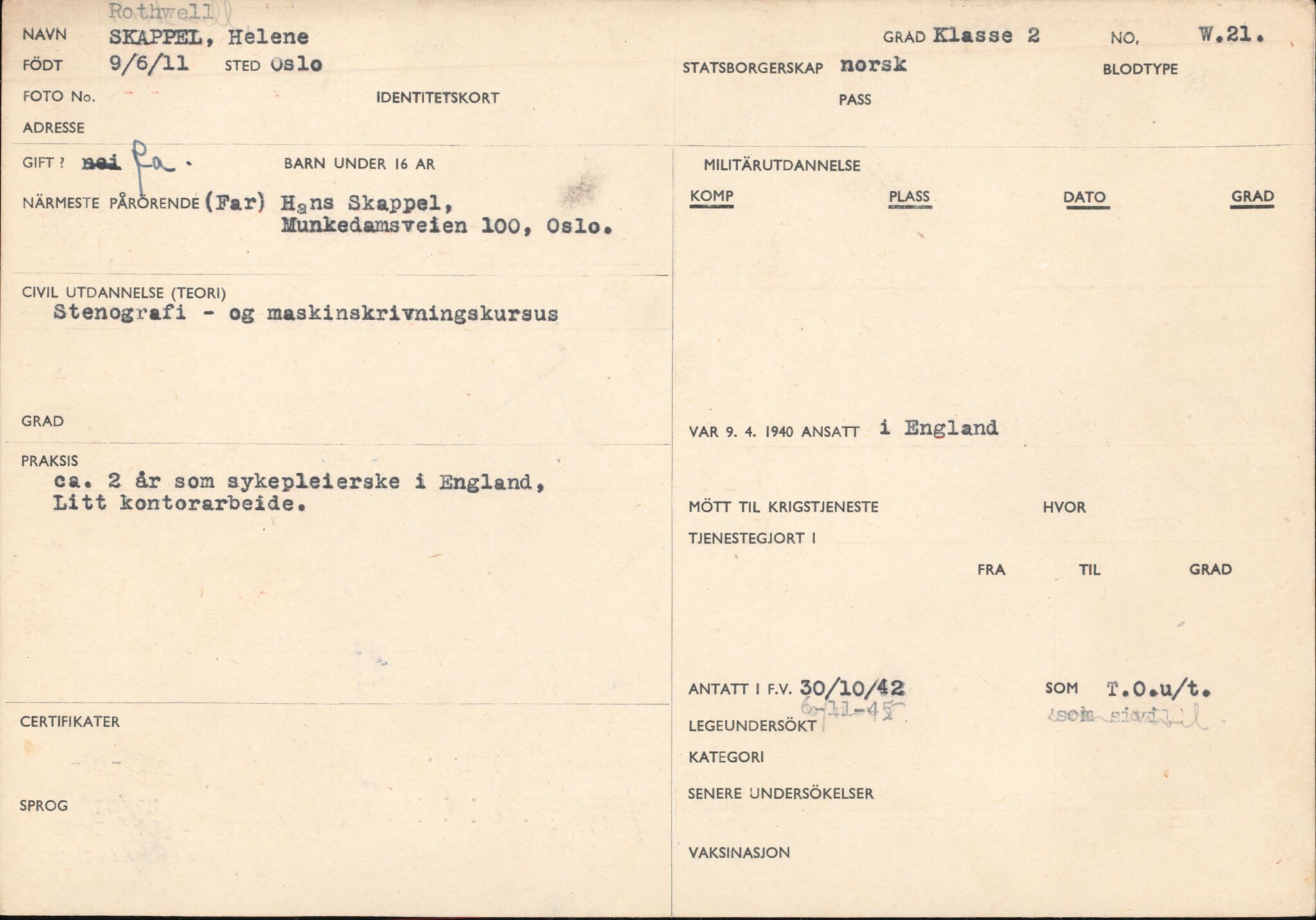 Forsvaret, Forsvarets overkommando/Luftforsvarsstaben, AV/RA-RAFA-4079/P/Pa/L0028: Personellpapirer, 1911, p. 100