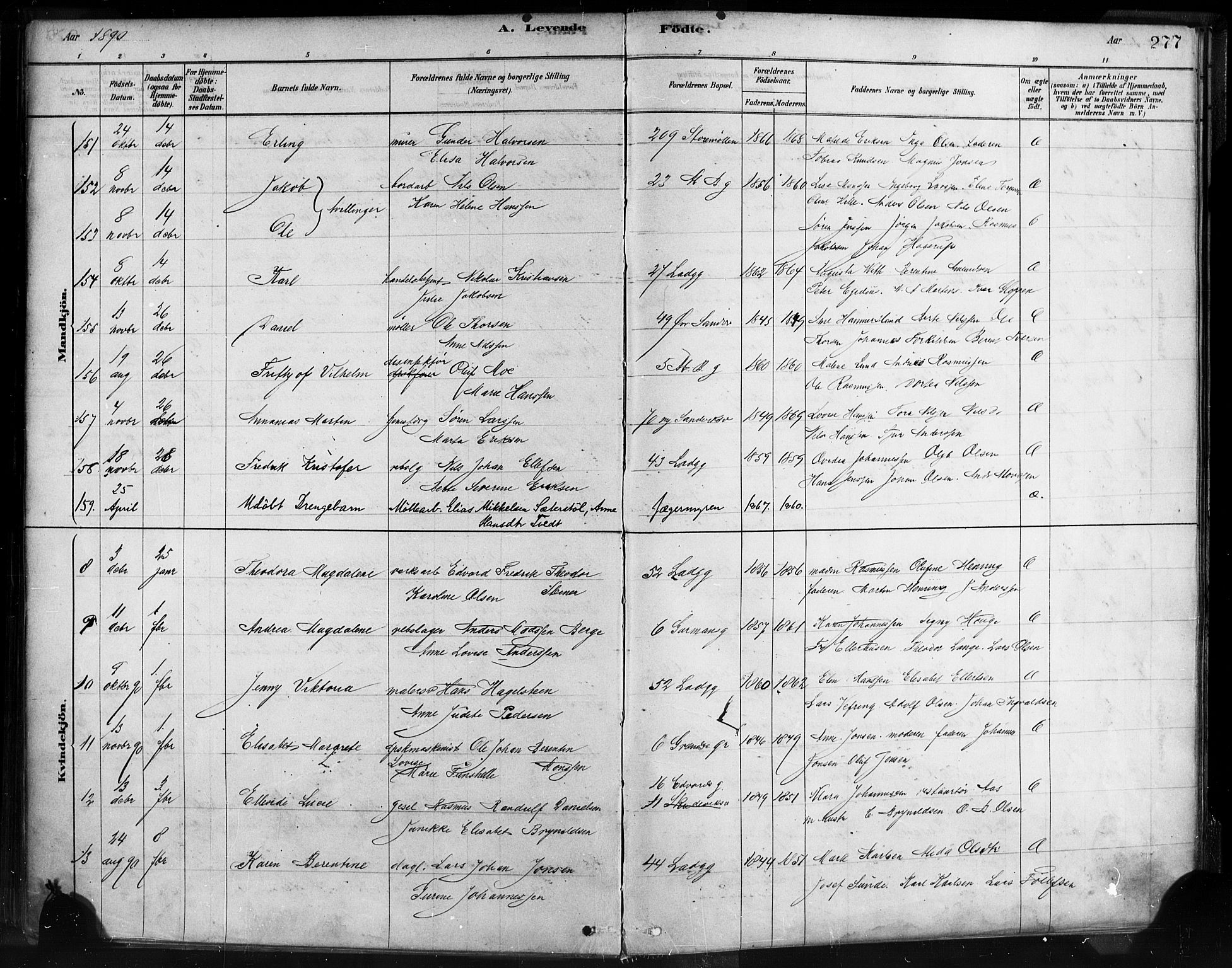 Sandviken Sokneprestembete, AV/SAB-A-77601/H/Ha/L0004: Parish register (official) no. B 1, 1878-1891, p. 277