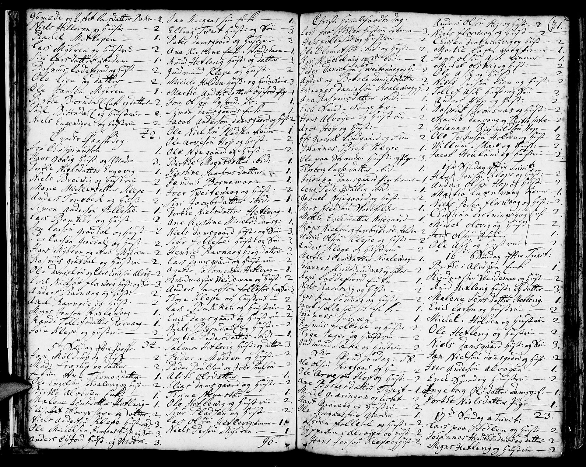 Askøy Sokneprestembete, AV/SAB-A-74101/H/Ha/Haa/Haaa/L0001: Parish register (official) no. A 1, 1742-1818, p. 31