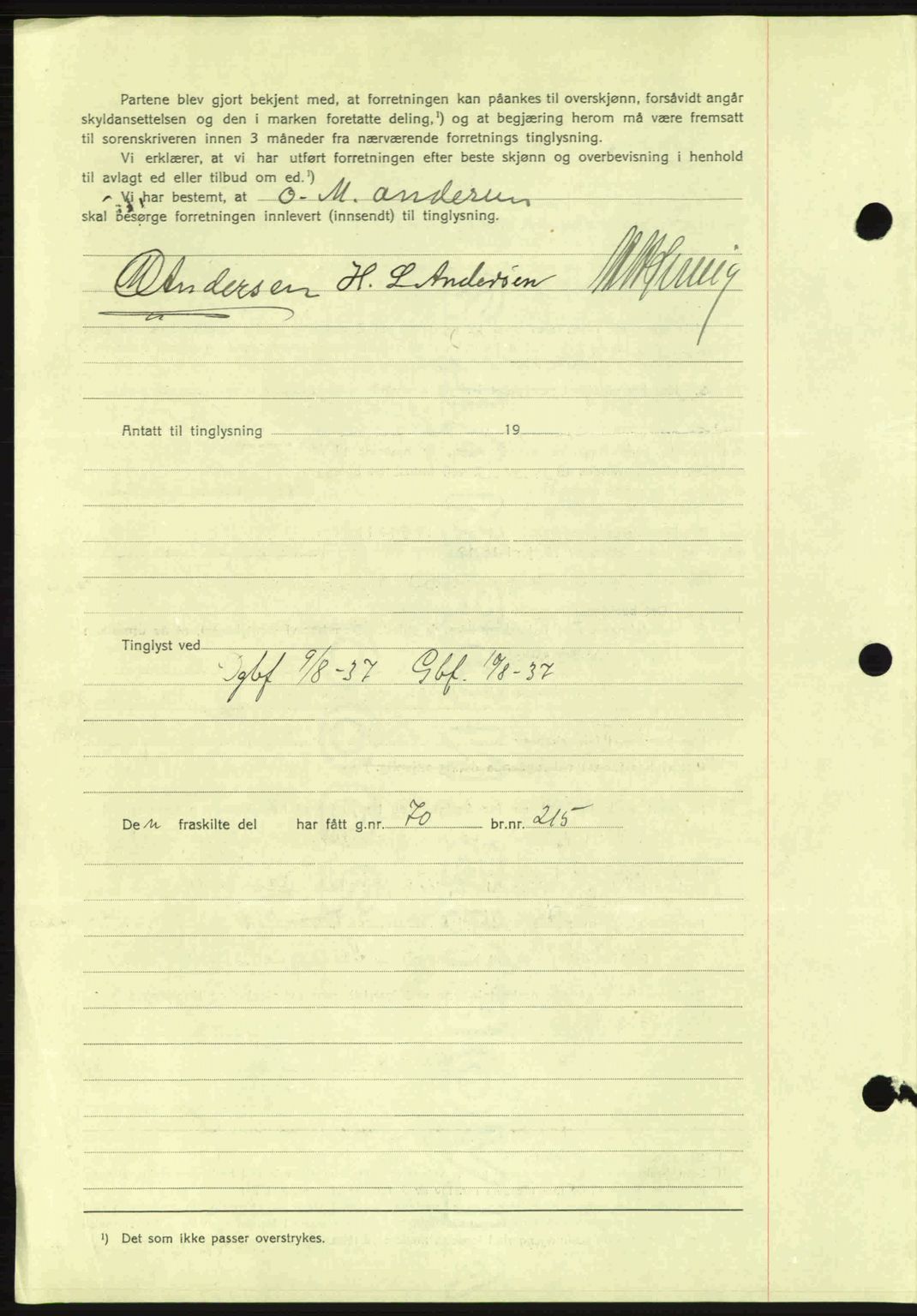 Idd og Marker sorenskriveri, AV/SAO-A-10283/G/Gb/Gbb/L0002: Mortgage book no. A2, 1937-1938, Diary no: : 787/1937