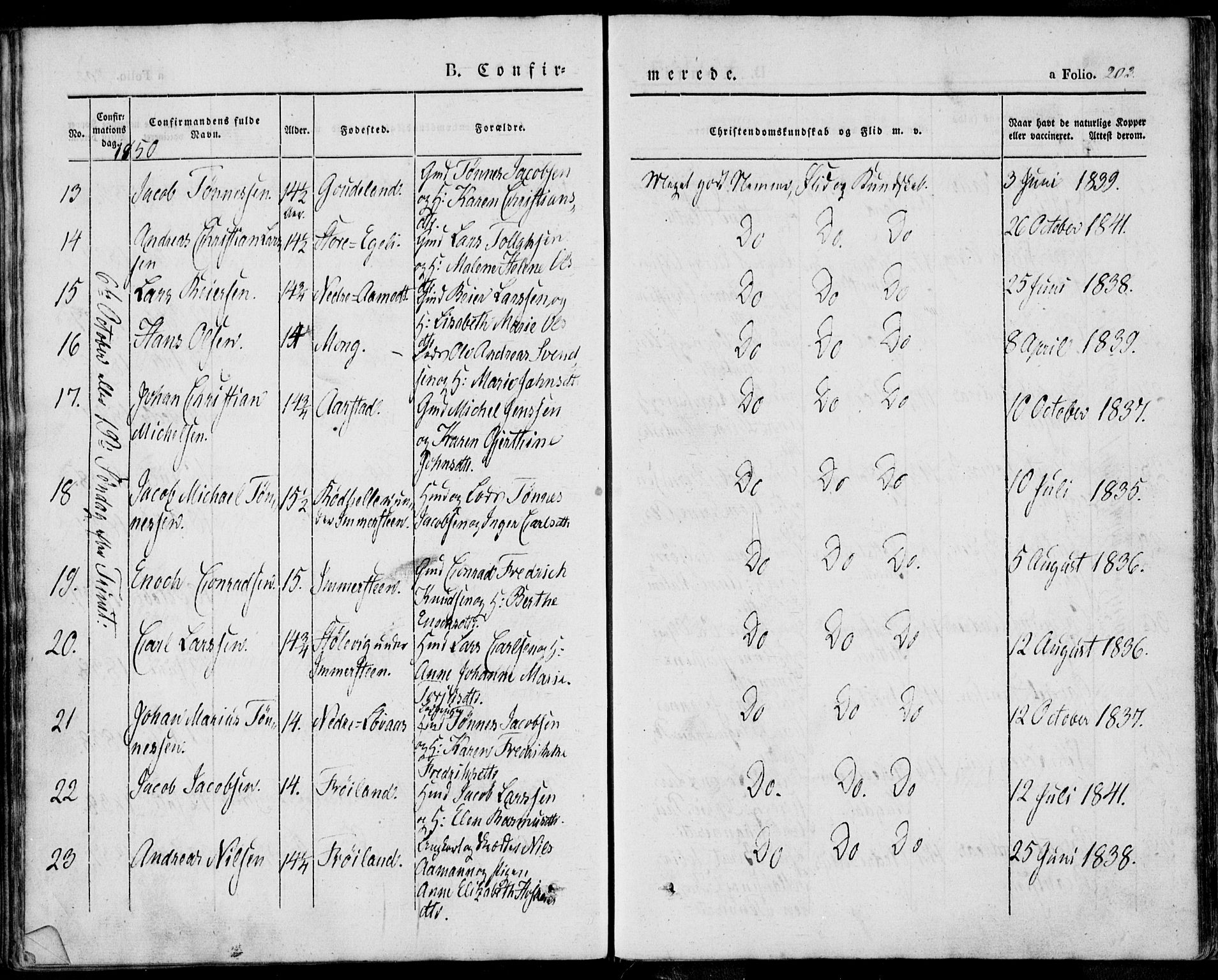 Sokndal sokneprestkontor, AV/SAST-A-101808: Parish register (official) no. A 8.1, 1842-1857, p. 203