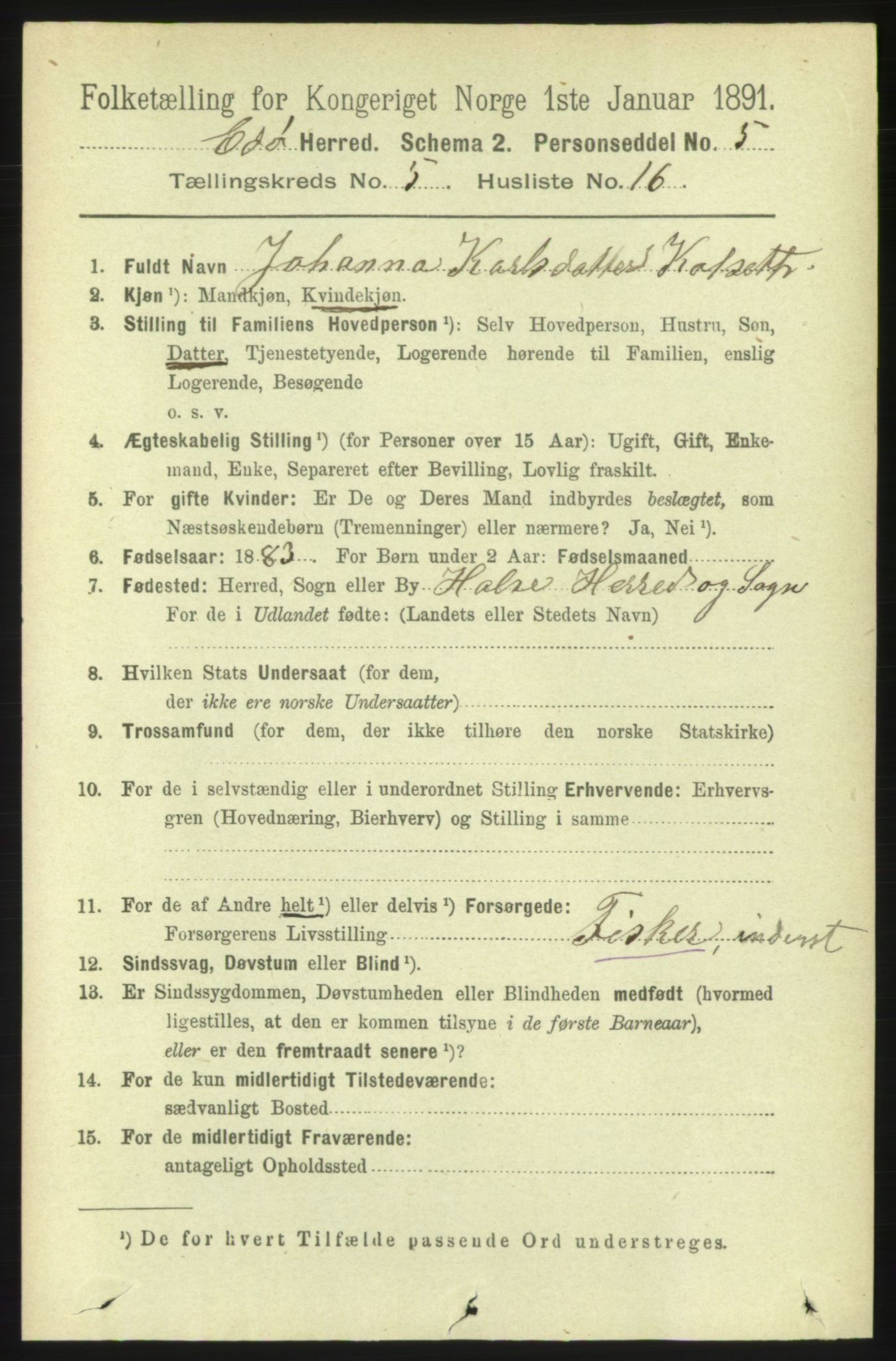 RA, 1891 census for 1573 Edøy, 1891, p. 1317