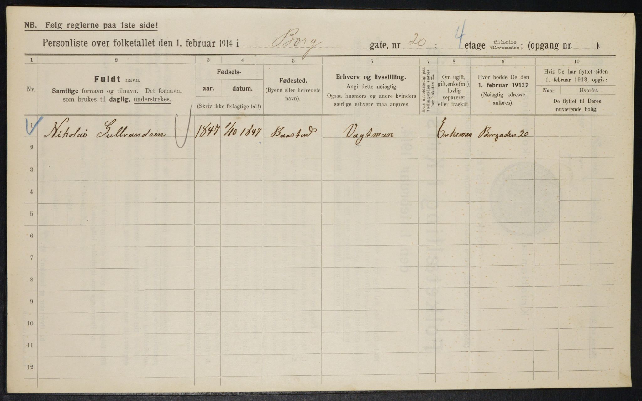 OBA, Municipal Census 1914 for Kristiania, 1914, p. 8045