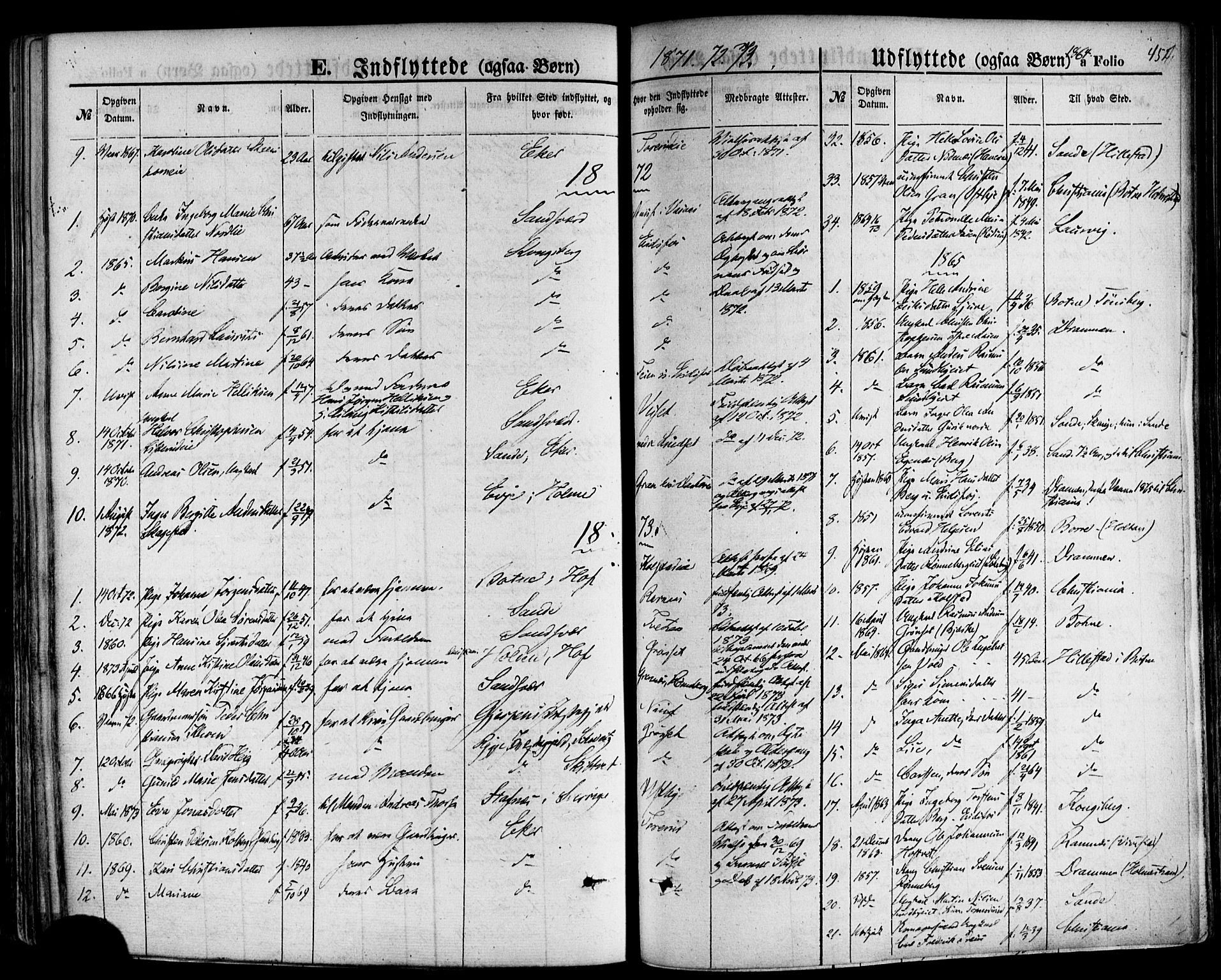 Hof kirkebøker, SAKO/A-64/F/Fa/L0006: Parish register (official) no. I 6, 1851-1877, p. 452