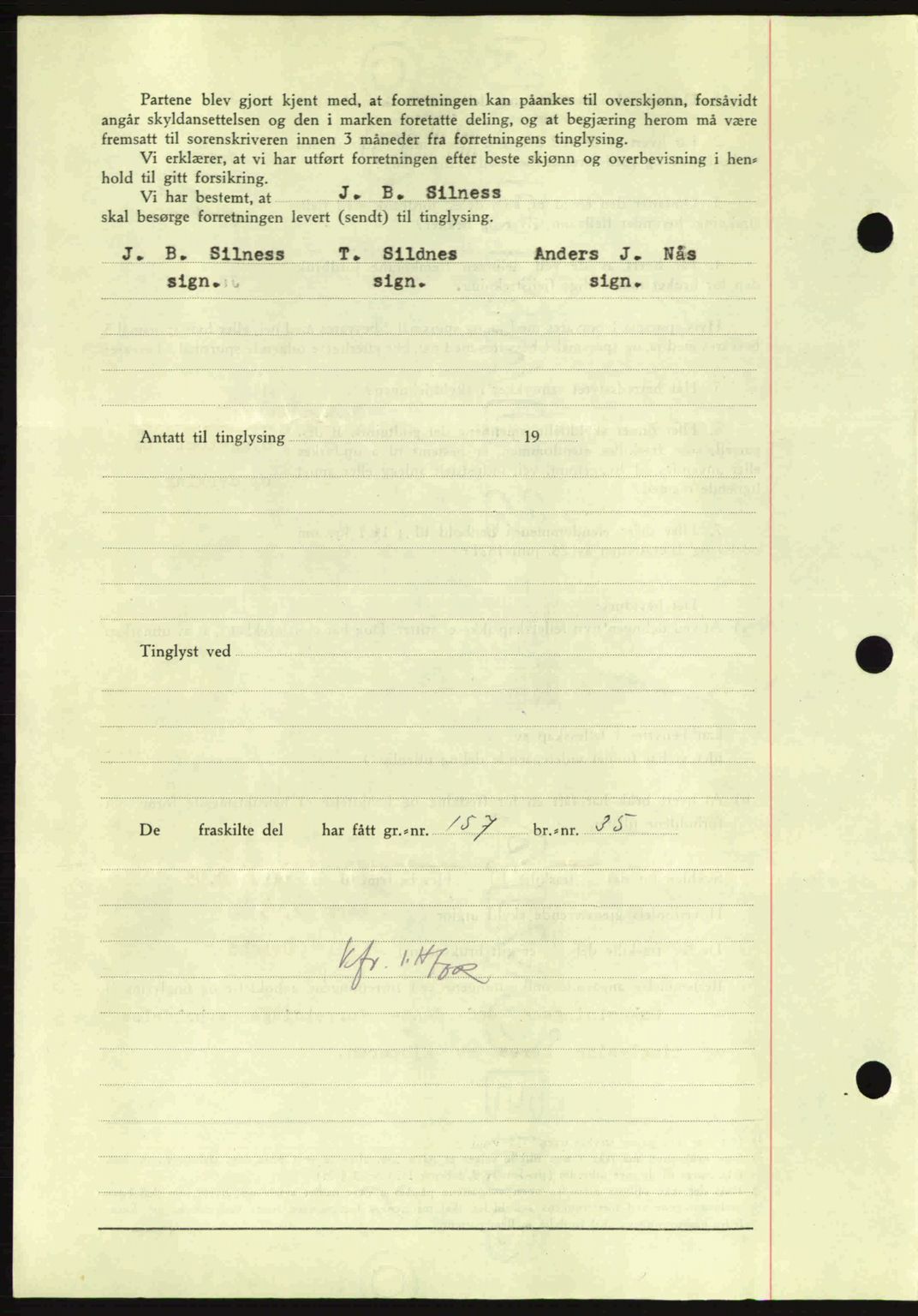 Nordmøre sorenskriveri, AV/SAT-A-4132/1/2/2Ca: Mortgage book no. A97, 1944-1944, Diary no: : 970/1944