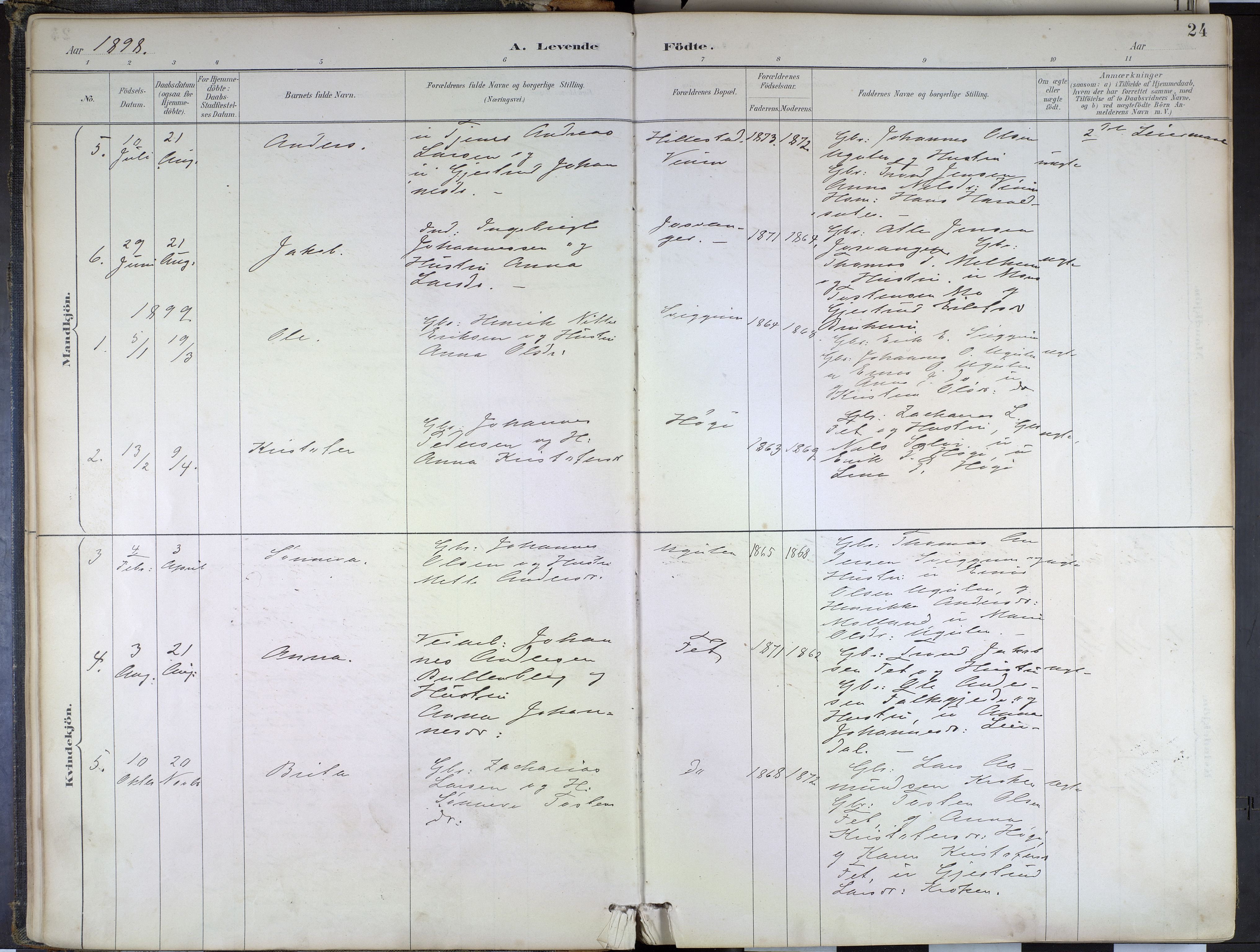 Hafslo sokneprestembete, SAB/A-80301/H/Haa/Haad/L0001: Parish register (official) no. D 1, 1886-1934, p. 24