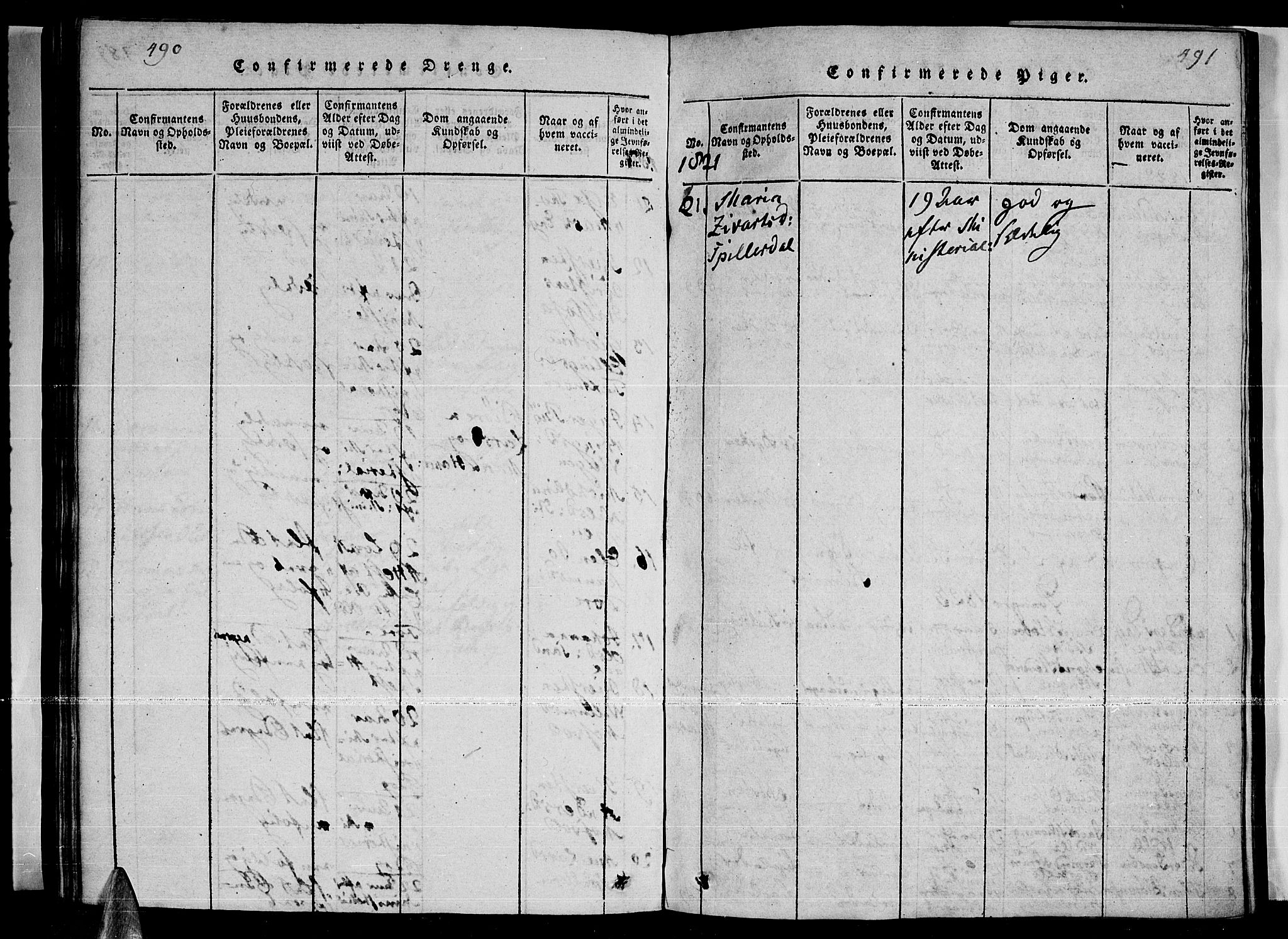 Ministerialprotokoller, klokkerbøker og fødselsregistre - Nordland, AV/SAT-A-1459/841/L0593: Parish register (official) no. 841A04 /2, 1820-1825, p. 490-491