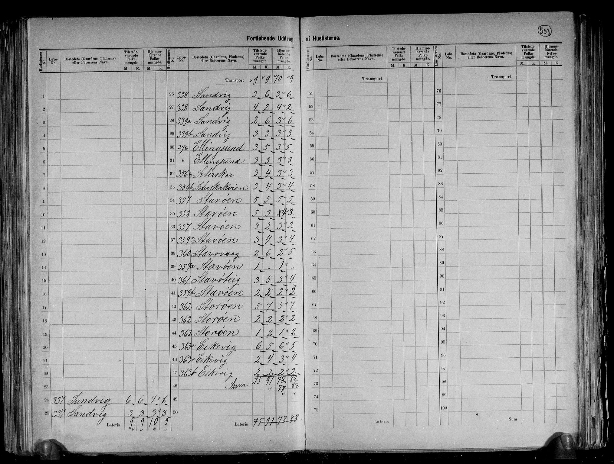 RA, 1891 census for 1437 Kinn, 1891, p. 12