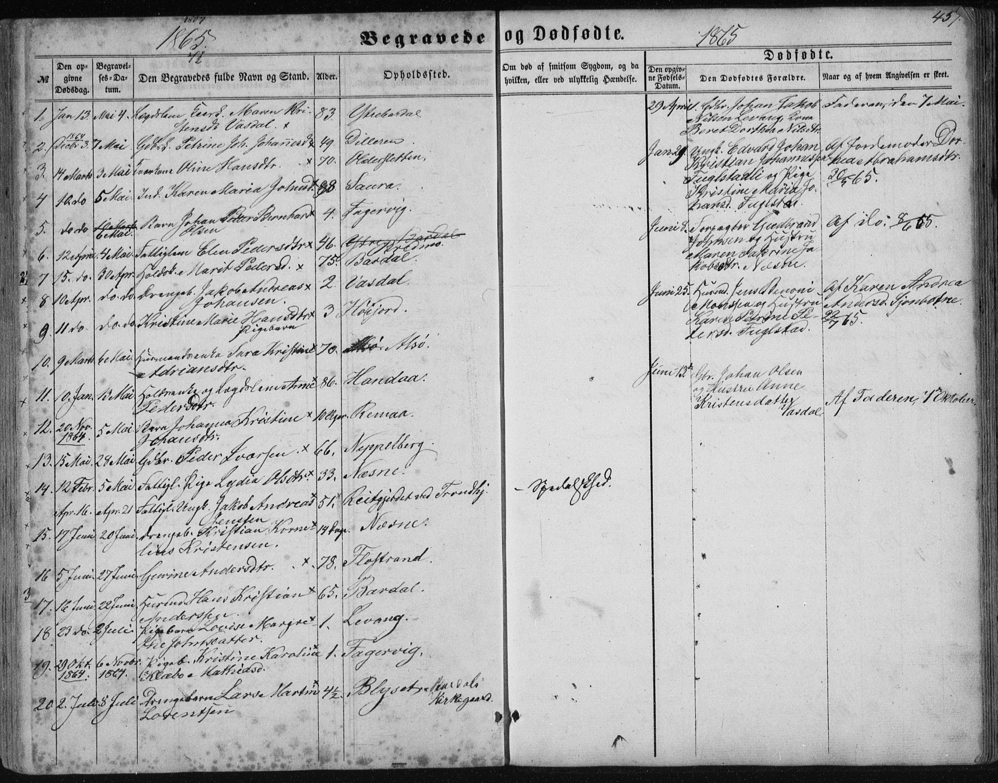 Ministerialprotokoller, klokkerbøker og fødselsregistre - Nordland, SAT/A-1459/838/L0556: Parish register (copy) no. 838C03, 1861-1893, p. 457