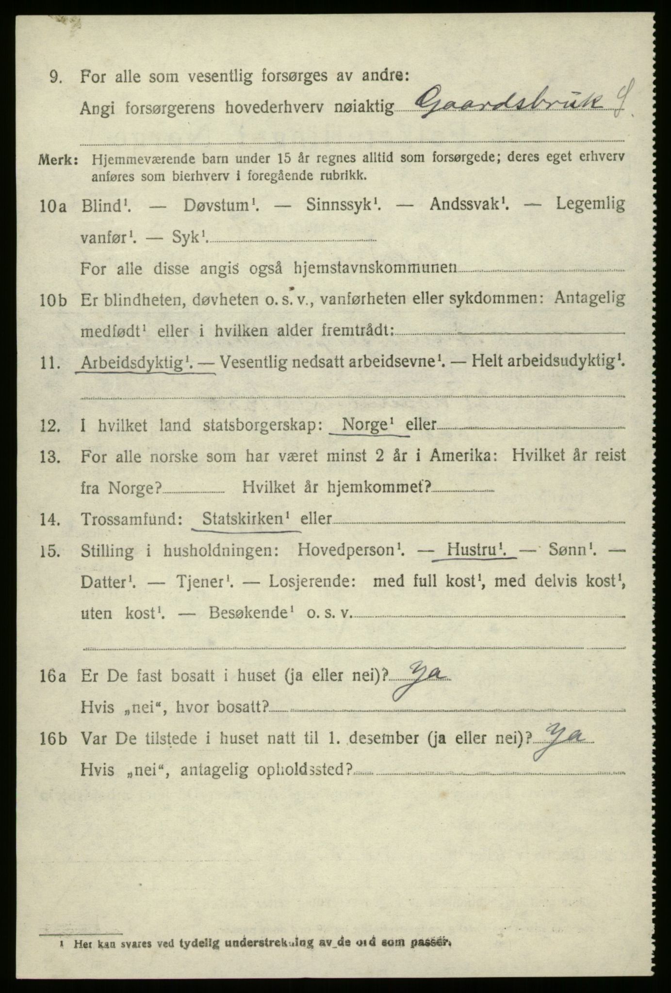 SAB, 1920 census for Breim, 1920, p. 3498