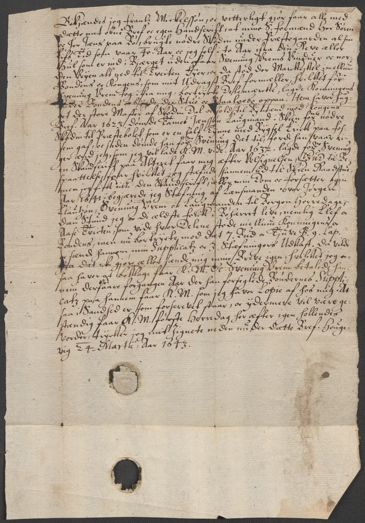 Riksarkivets diplomsamling, AV/RA-EA-5965/F15/L0027: Prestearkiv - Telemark, 1587-1738, p. 117