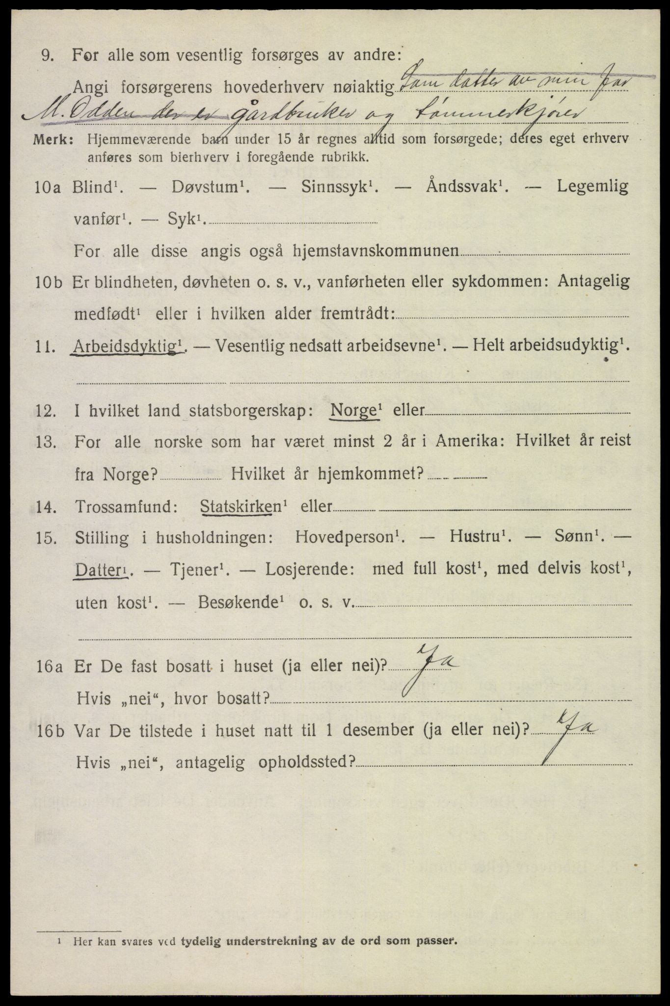 SAH, 1920 census for Trysil, 1920, p. 15718