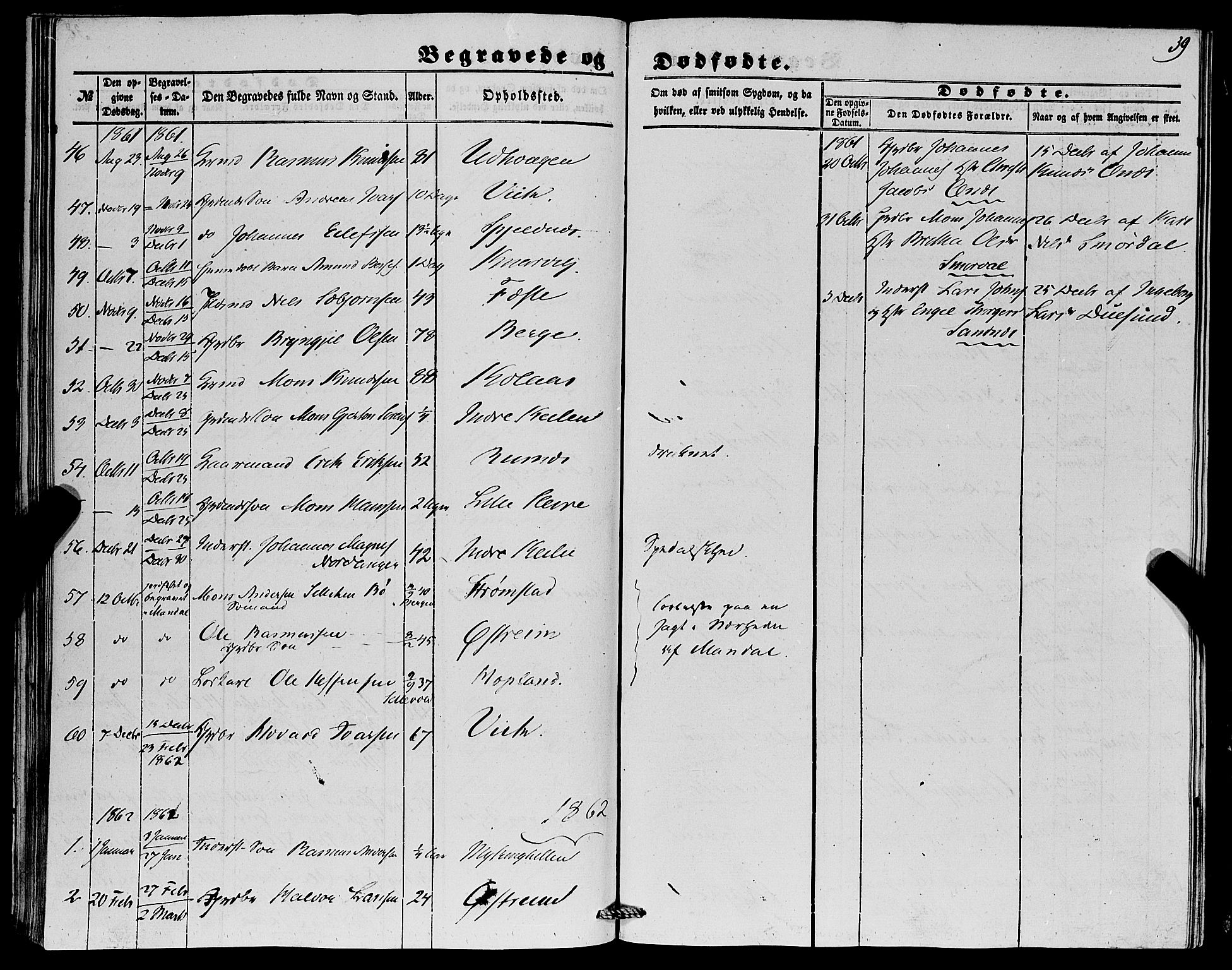 Lindås Sokneprestembete, SAB/A-76701/H/Haa: Parish register (official) no. A 15, 1848-1862, p. 39