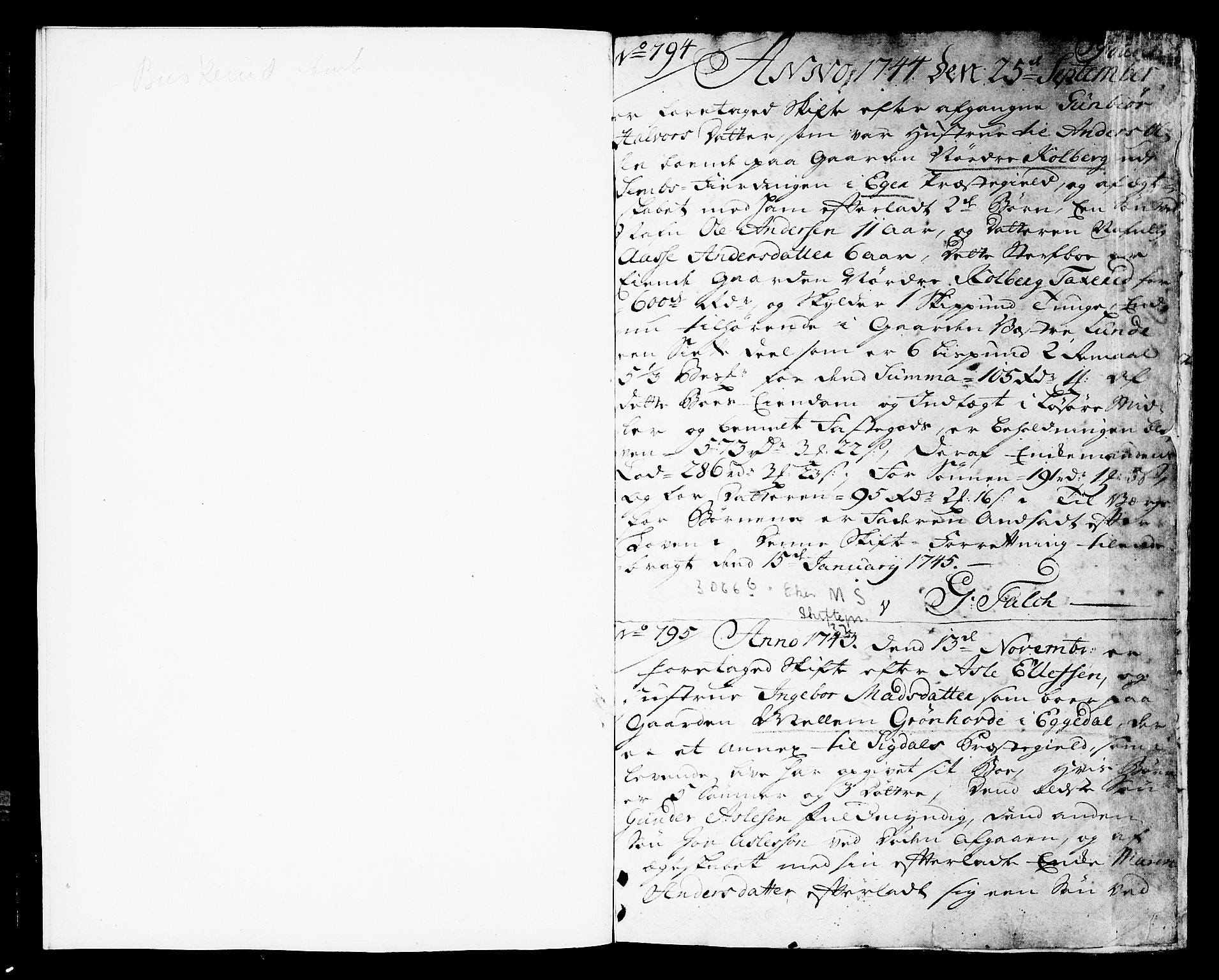 Eiker, Modum og Sigdal sorenskriveri, SAKO/A-123/H/Hb/Hbd/Hbdb/L0002.0: Innberetninger, 1744-1760, p. 1a