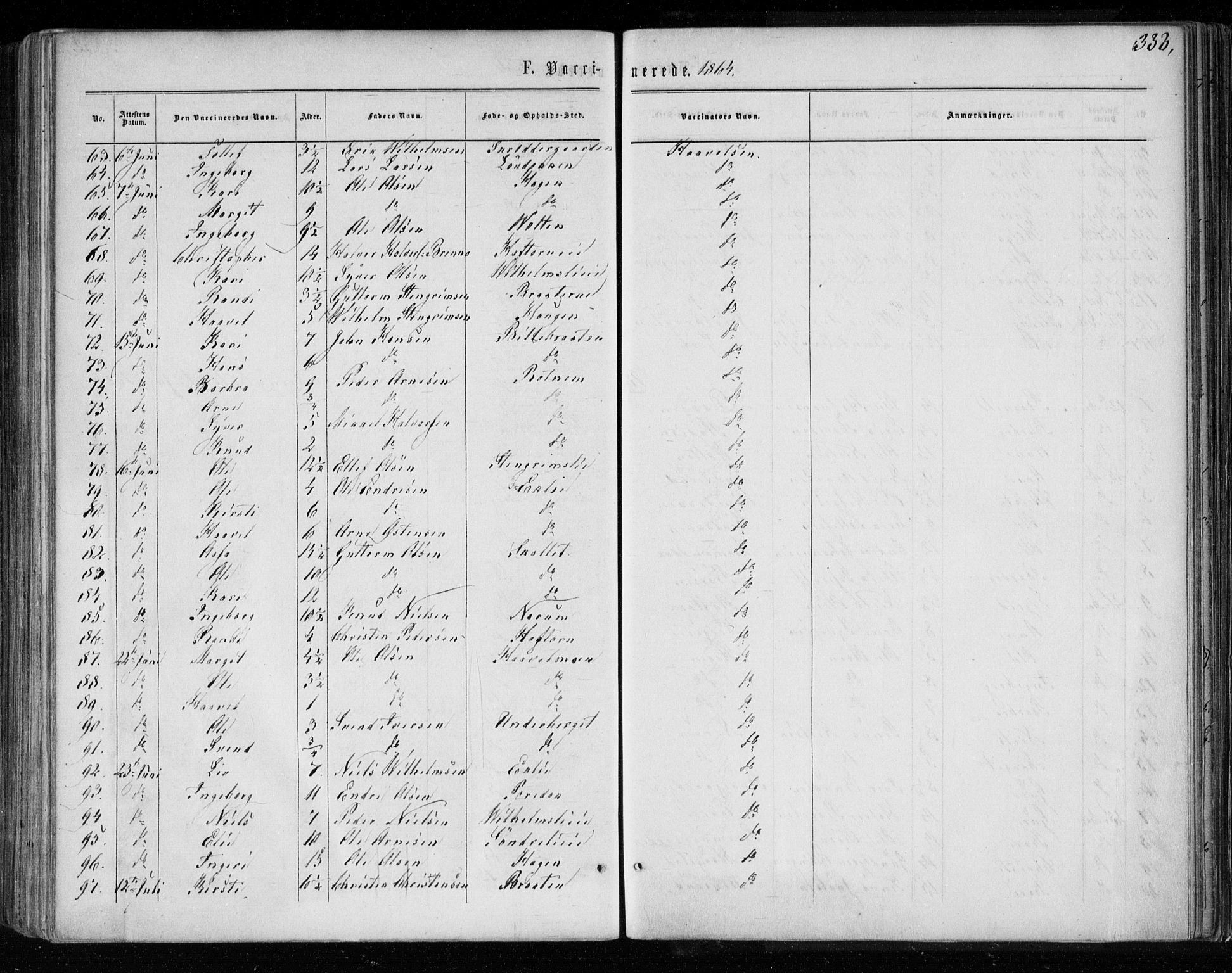 Gol kirkebøker, AV/SAKO-A-226/F/Fa/L0003: Parish register (official) no. I 3, 1863-1875, p. 333