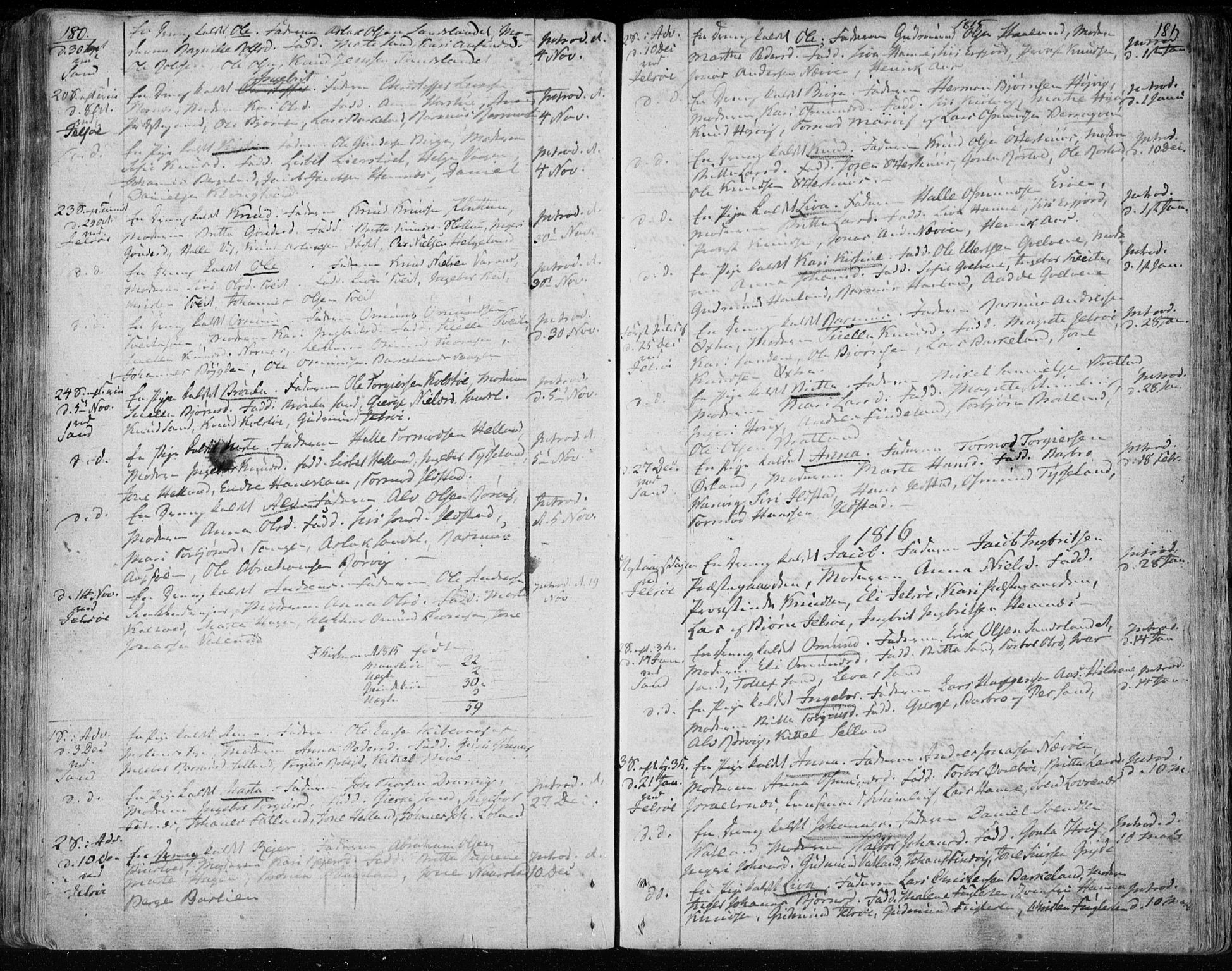 Jelsa sokneprestkontor, SAST/A-101842/01/IV: Parish register (official) no. A 4, 1796-1816, p. 180-181
