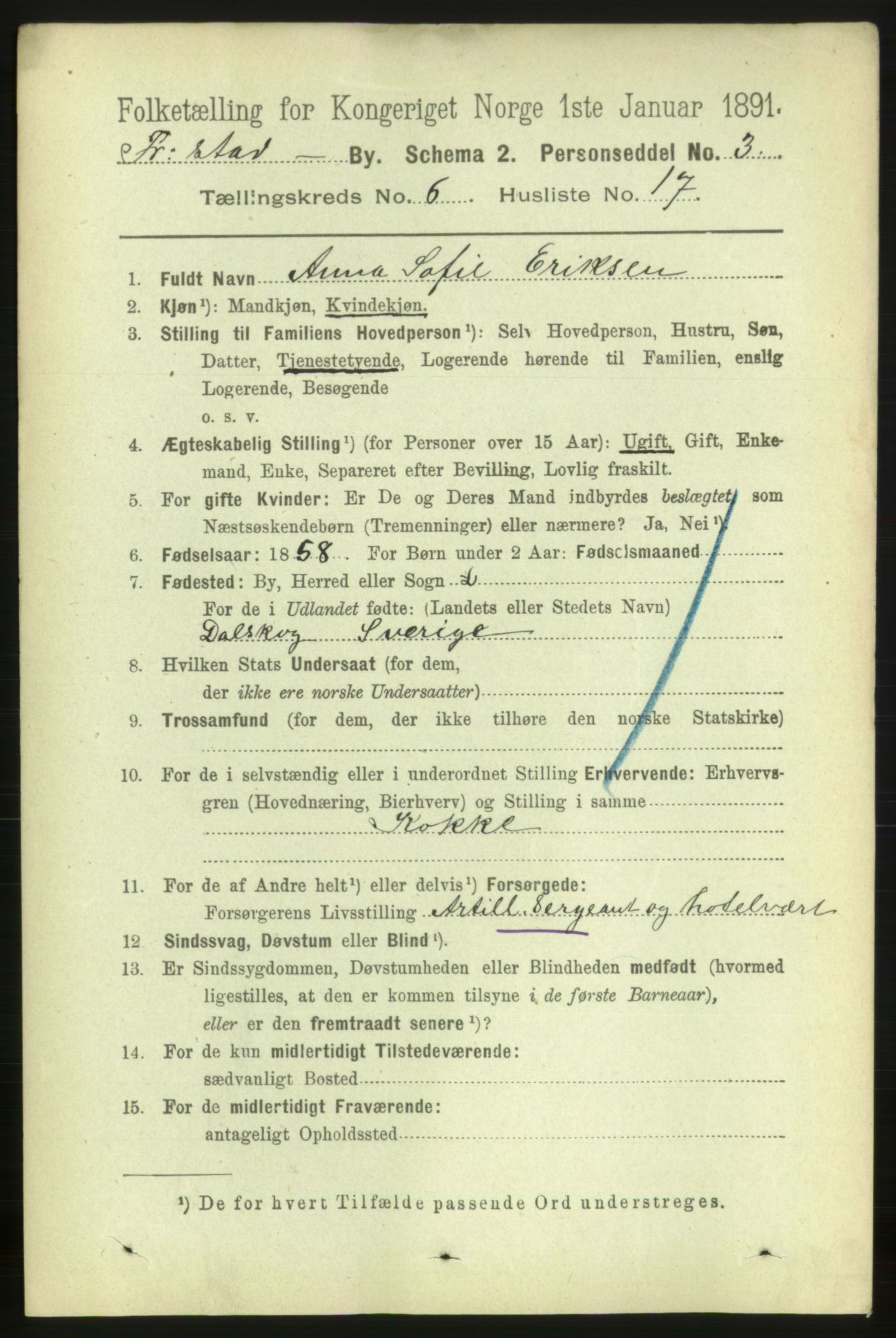 RA, 1891 census for 0103 Fredrikstad, 1891, p. 7808