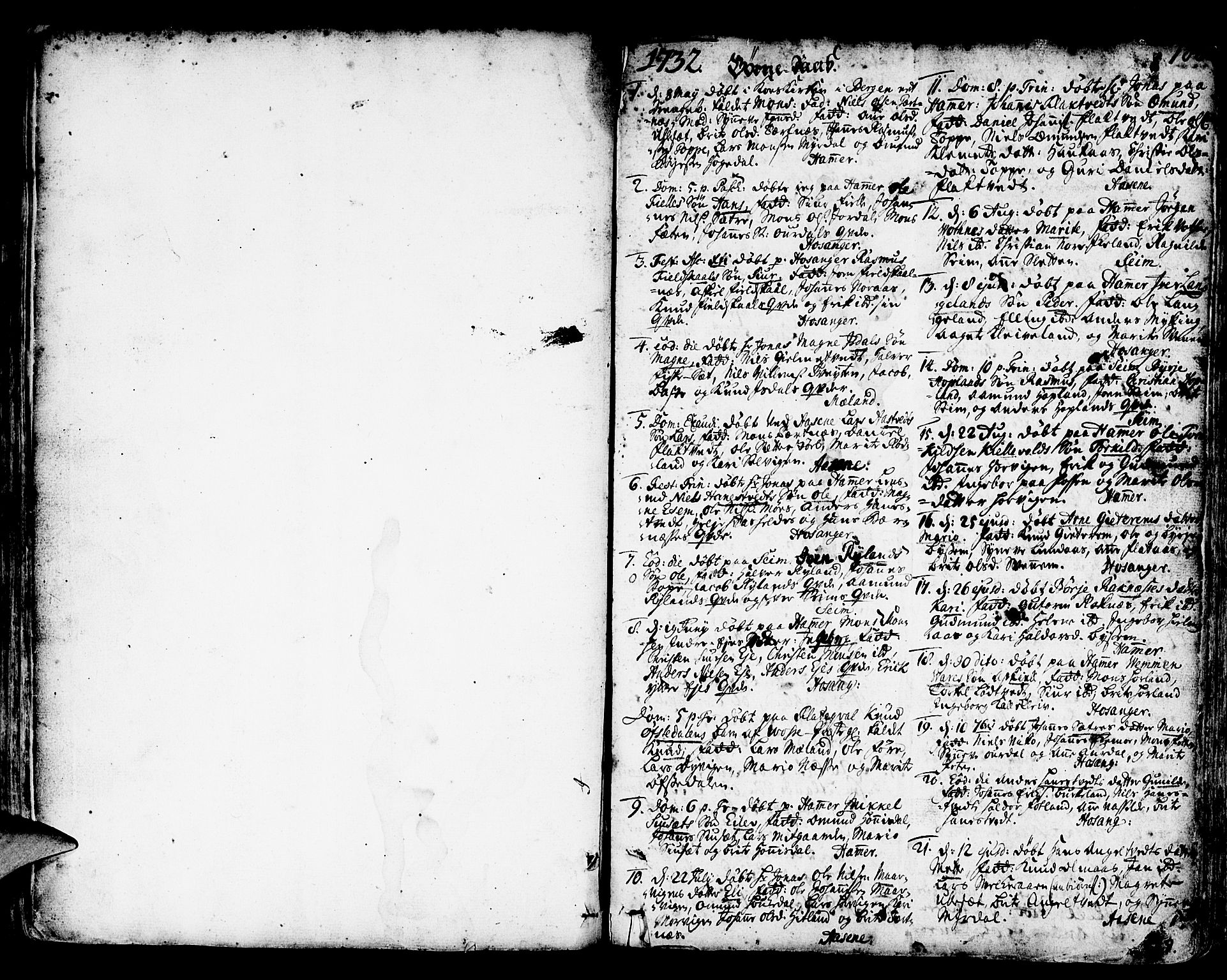 Hamre sokneprestembete, SAB/A-75501/H/Ha/Haa/Haaa/L0005: Parish register (official) no. A 5, 1732-1750, p. 180