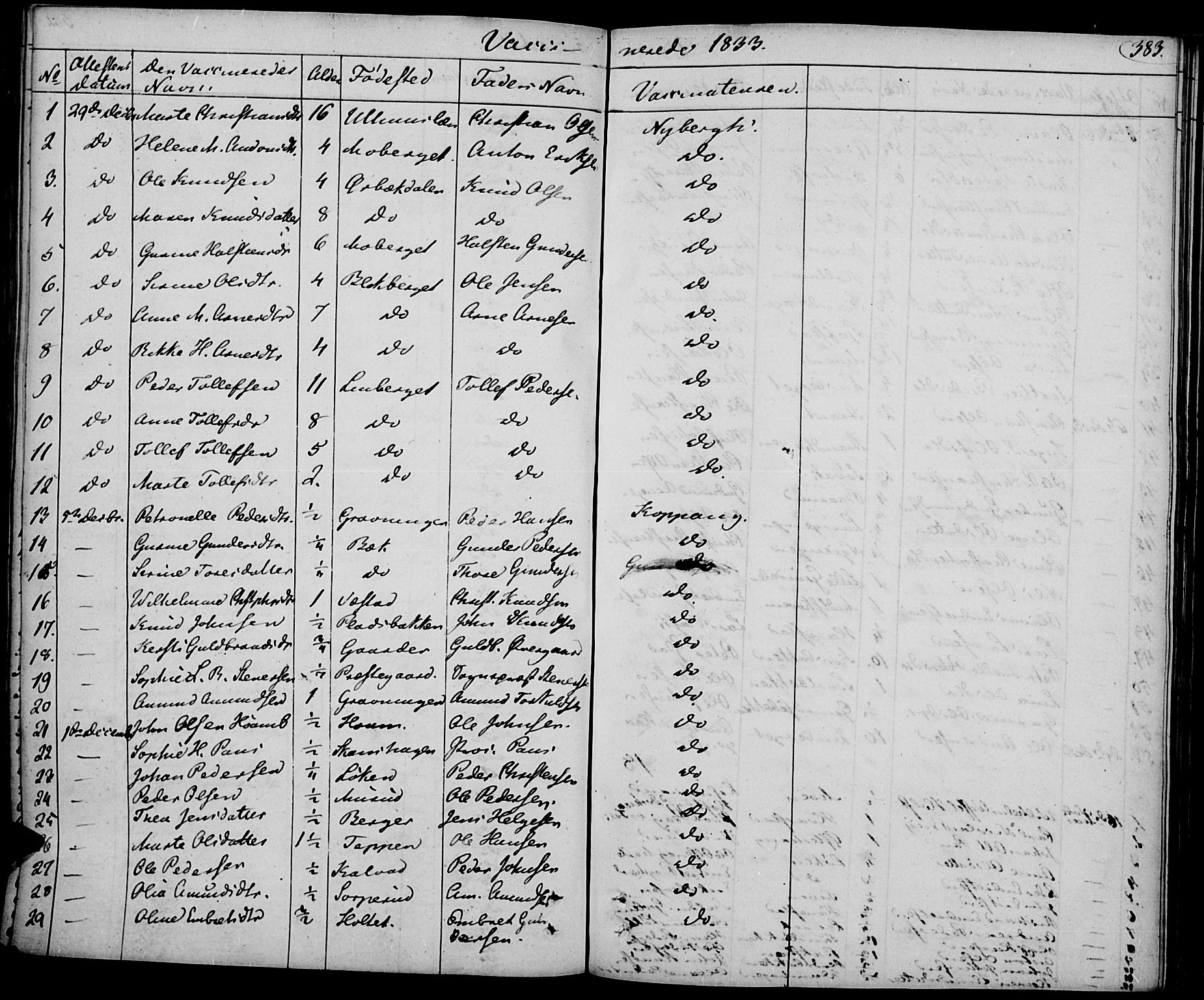 Elverum prestekontor, AV/SAH-PREST-044/H/Ha/Haa/L0008: Parish register (official) no. 8, 1830-1842, p. 383