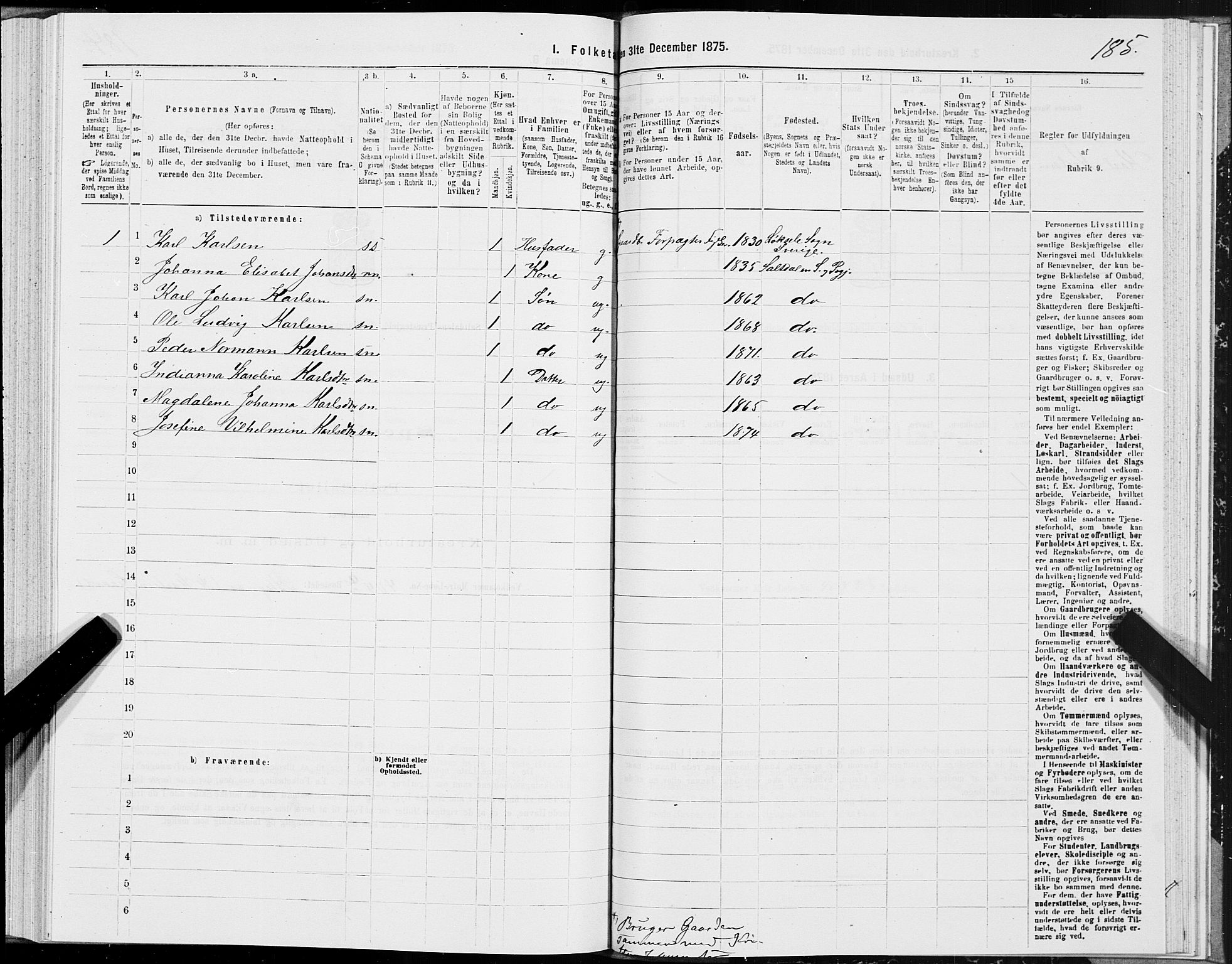SAT, 1875 census for 1840P Saltdal, 1875, p. 2185