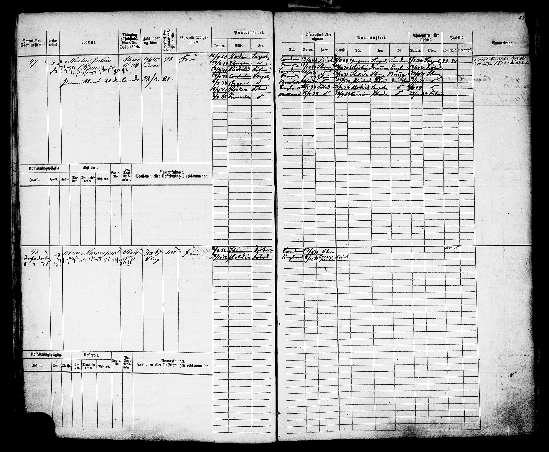 Sarpsborg mønstringskontor, AV/SAO-A-10569c/F/Fc/Fcb/L0004: Hovedrulle, 1868-1881, p. 27