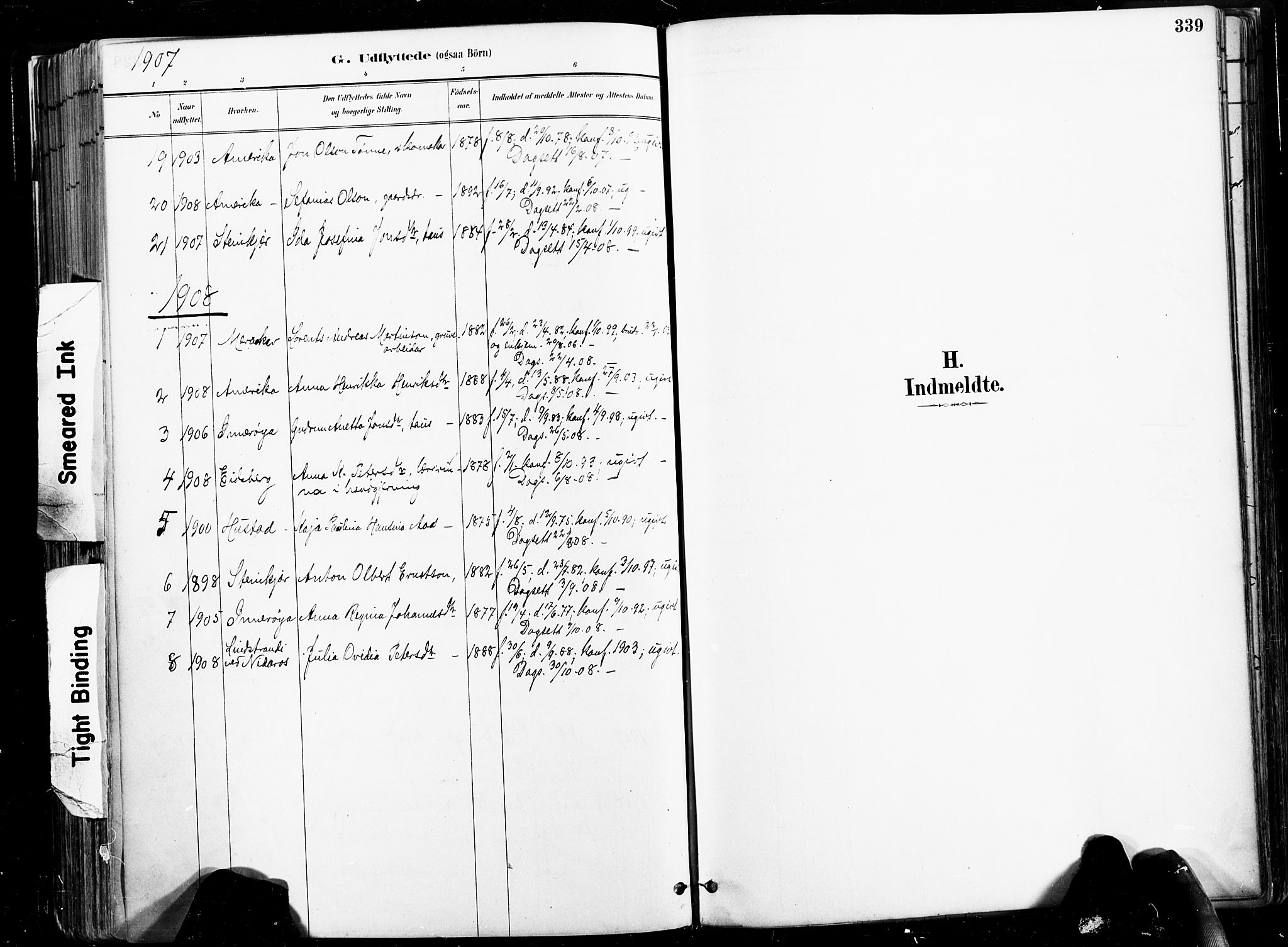 Ministerialprotokoller, klokkerbøker og fødselsregistre - Nord-Trøndelag, AV/SAT-A-1458/735/L0351: Parish register (official) no. 735A10, 1884-1908, p. 339