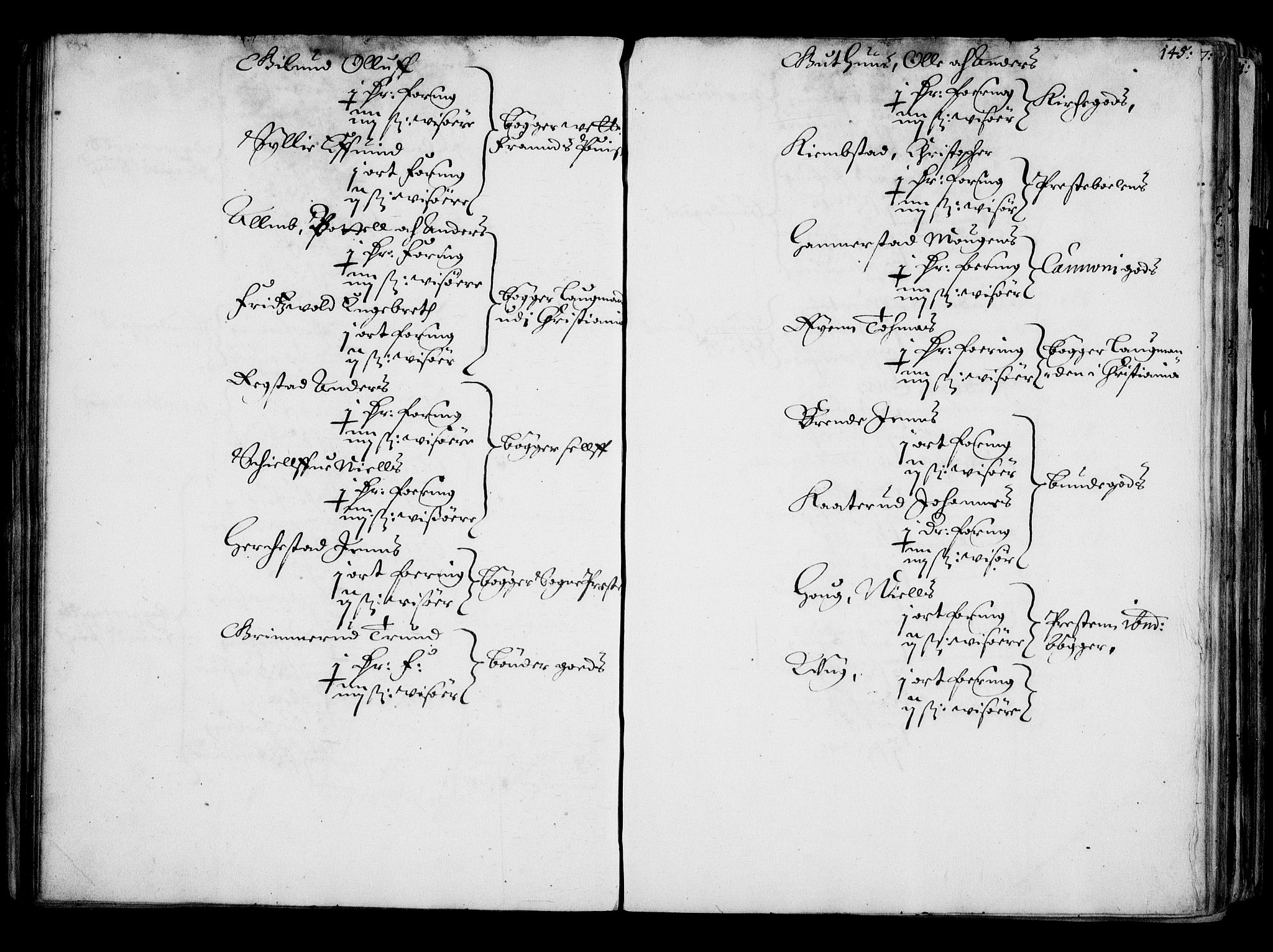 Rentekammeret inntil 1814, Realistisk ordnet avdeling, AV/RA-EA-4070/N/Na/L0001: [XI f]: Akershus stifts jordebok, 1652, p. 144b-145a