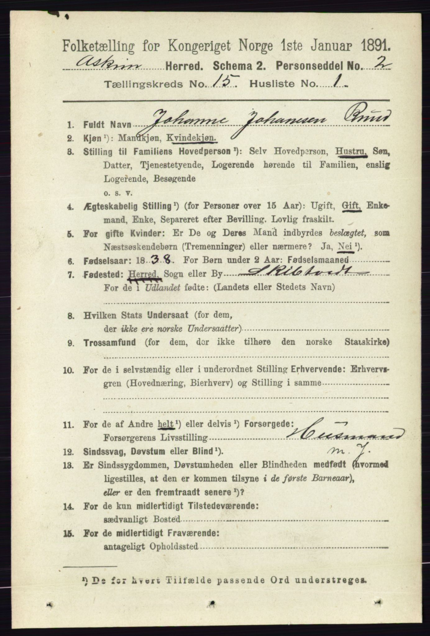 RA, 1891 census for 0124 Askim, 1891, p. 2437