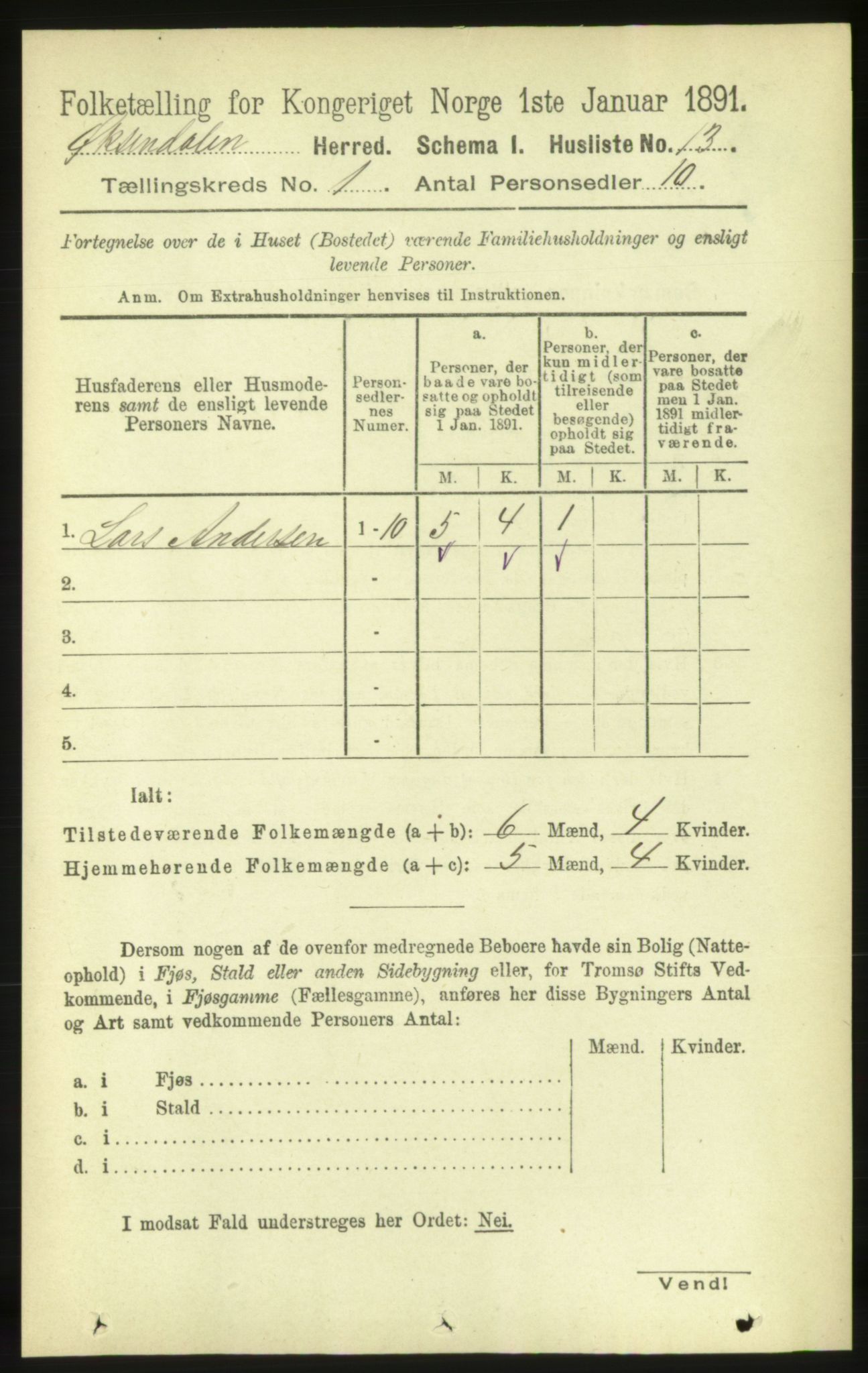 RA, 1891 census for 1561 Øksendal, 1891, p. 30
