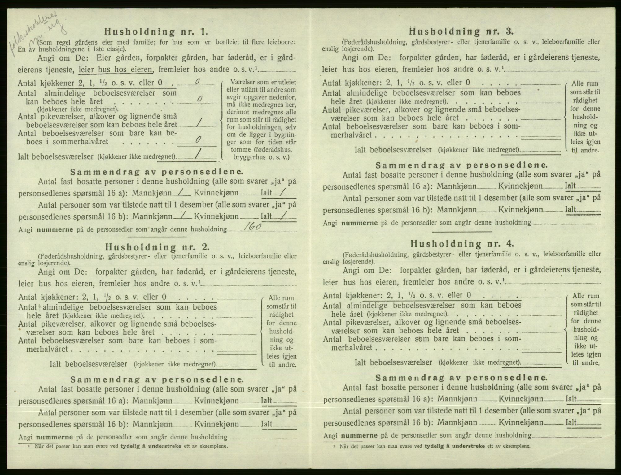 SAB, 1920 census for Voss, 1920, p. 1678