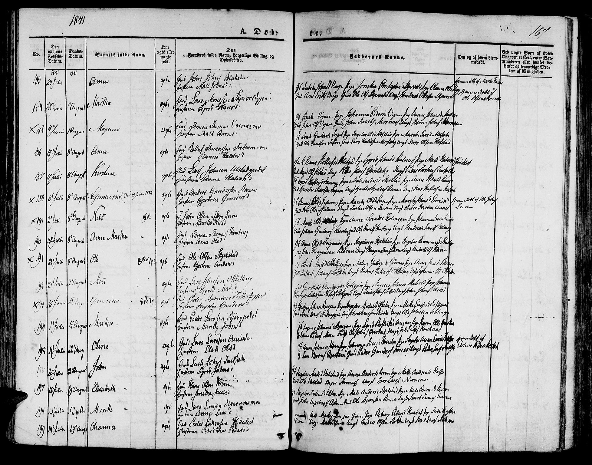 Ministerialprotokoller, klokkerbøker og fødselsregistre - Nord-Trøndelag, SAT/A-1458/709/L0071: Parish register (official) no. 709A11, 1833-1844, p. 167