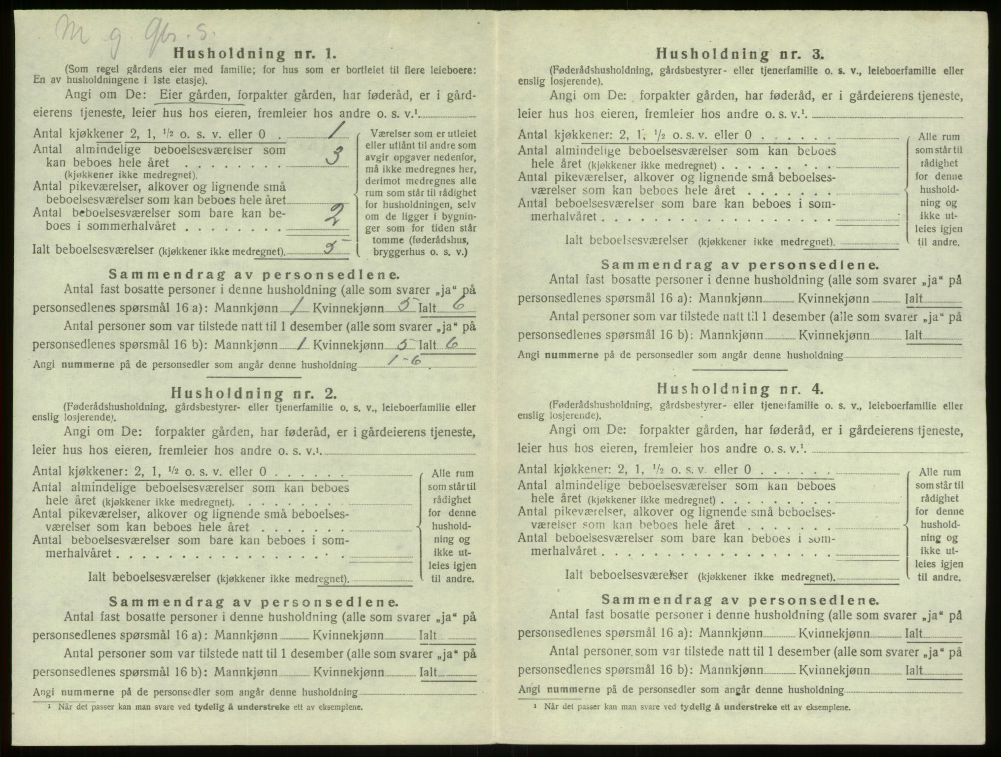 SAB, 1920 census for Lindås, 1920, p. 1215