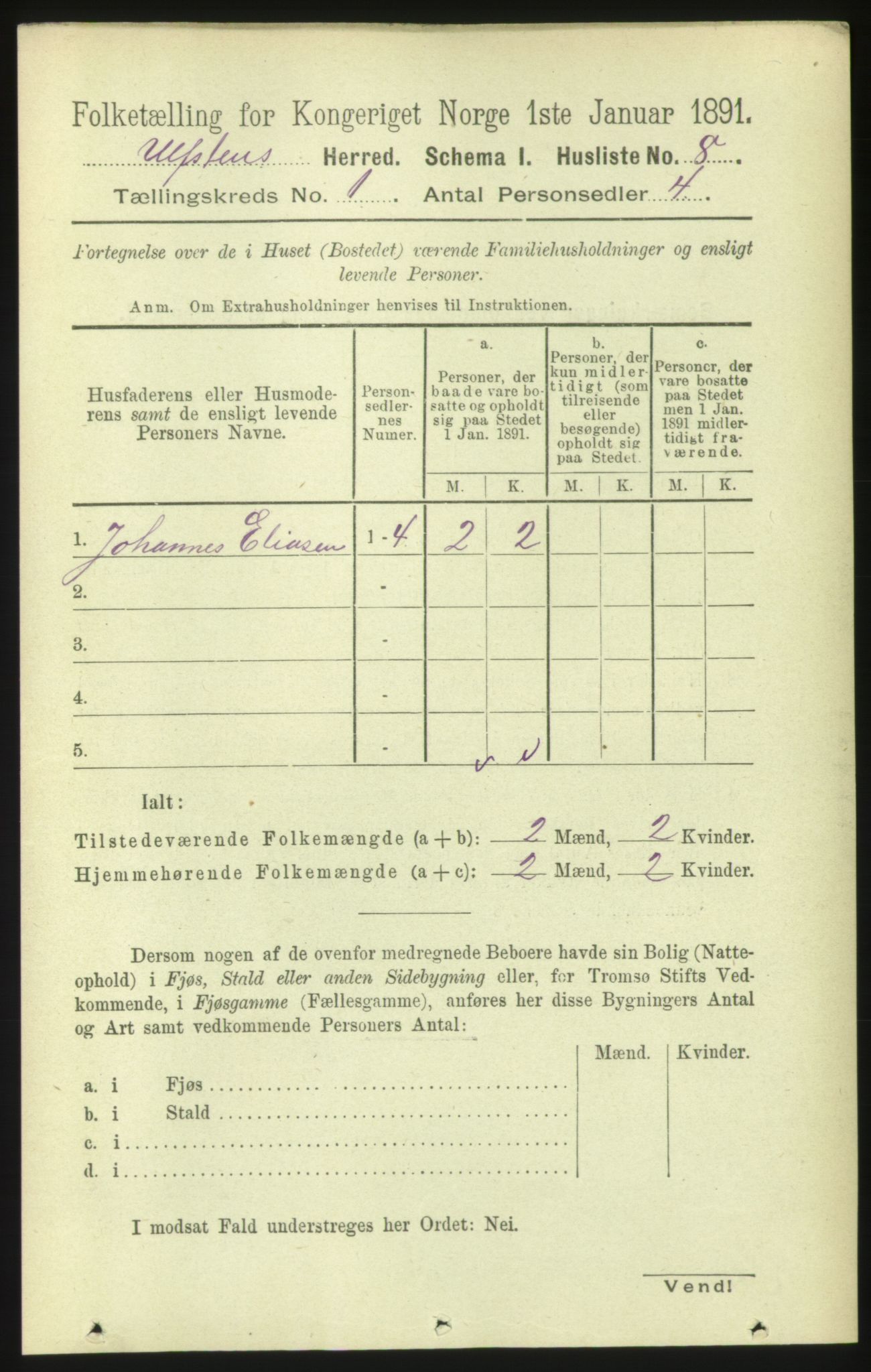 RA, 1891 census for 1516 Ulstein, 1891, p. 37