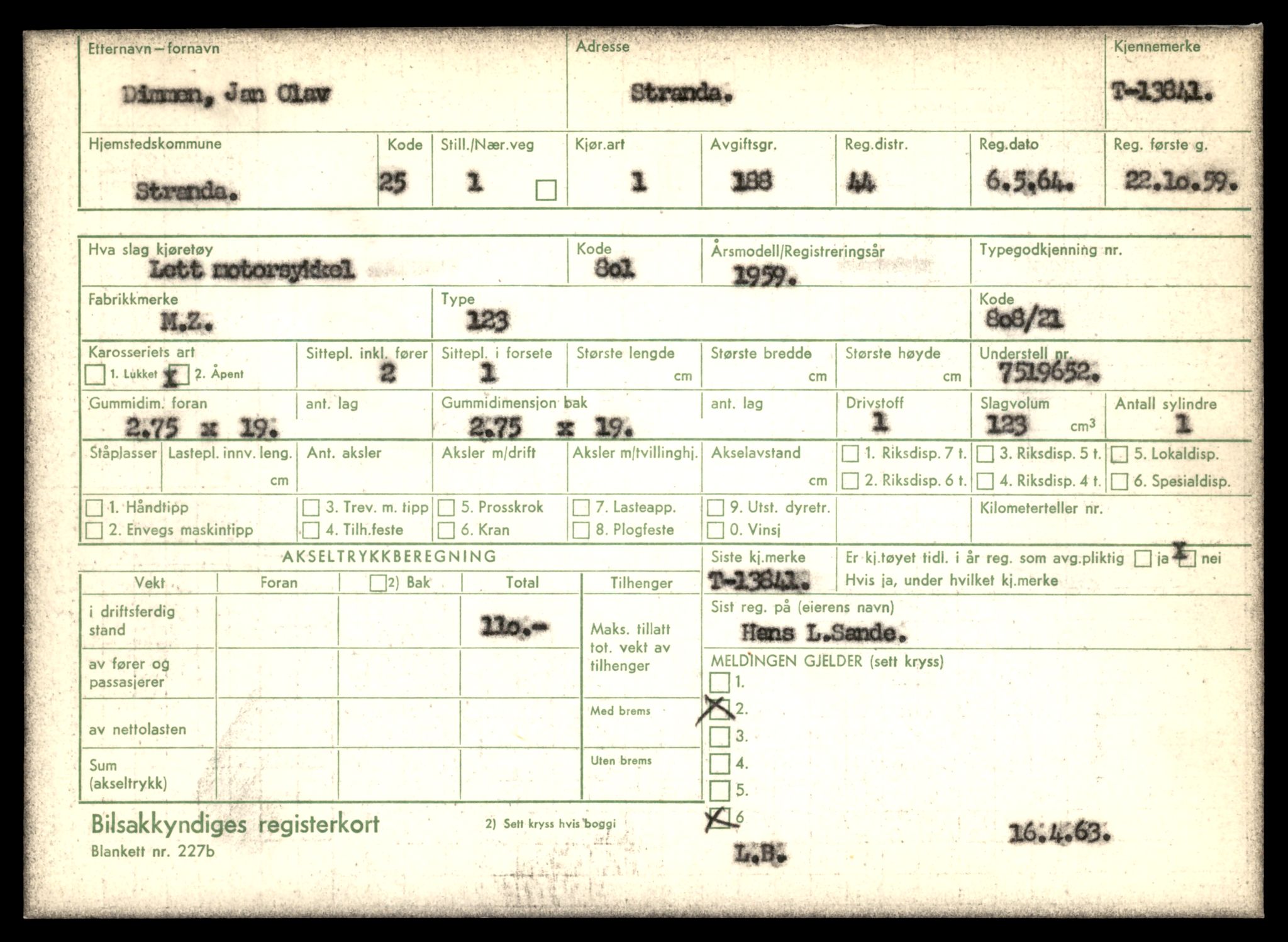 Møre og Romsdal vegkontor - Ålesund trafikkstasjon, AV/SAT-A-4099/F/Fe/L0041: Registreringskort for kjøretøy T 13710 - T 13905, 1927-1998, p. 2383