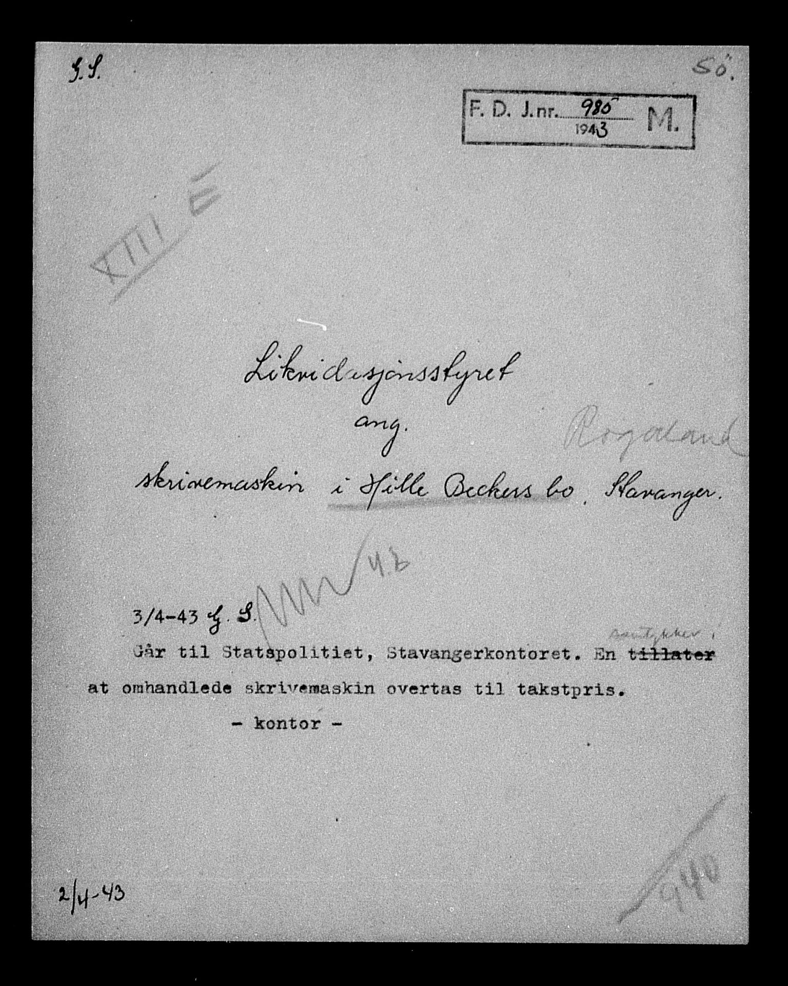 Justisdepartementet, Tilbakeføringskontoret for inndratte formuer, RA/S-1564/H/Hc/Hcd/L0990: --, 1945-1947, p. 222