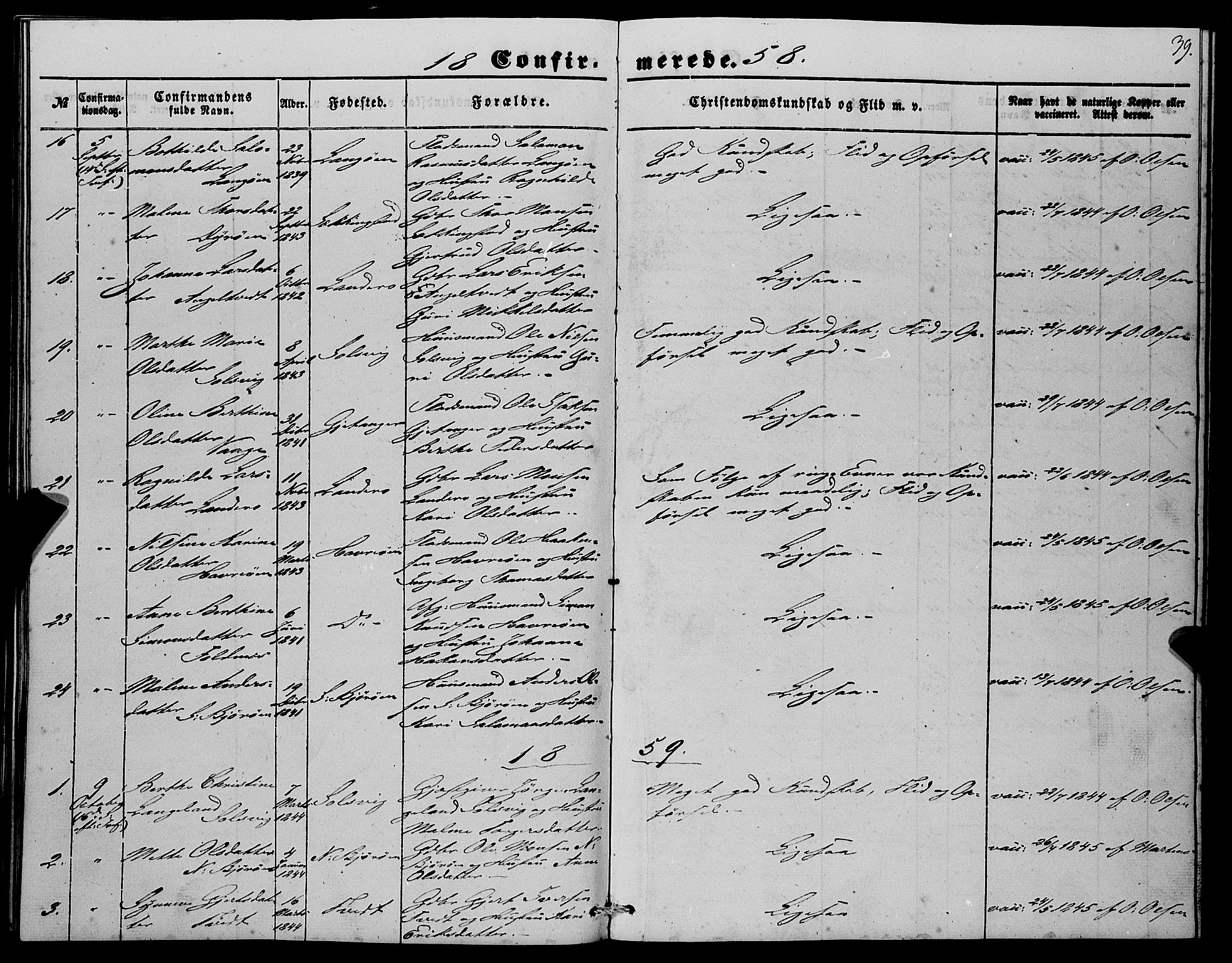 Fjell sokneprestembete, SAB/A-75301/H/Haa: Parish register (official) no. A 4, 1851-1870, p. 39