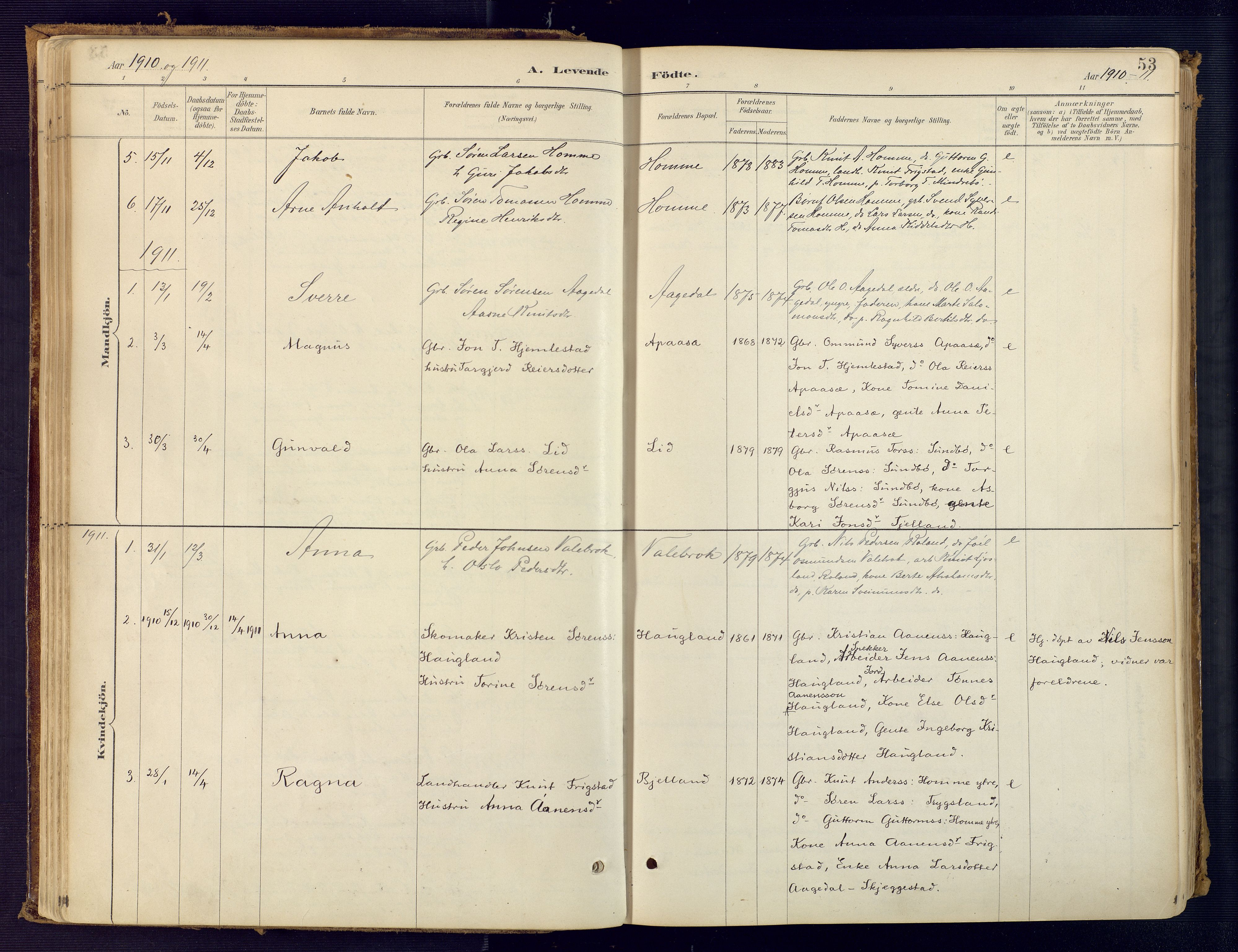 Bjelland sokneprestkontor, SAK/1111-0005/F/Fa/Faa/L0004: Parish register (official) no. A 4, 1887-1923, p. 53