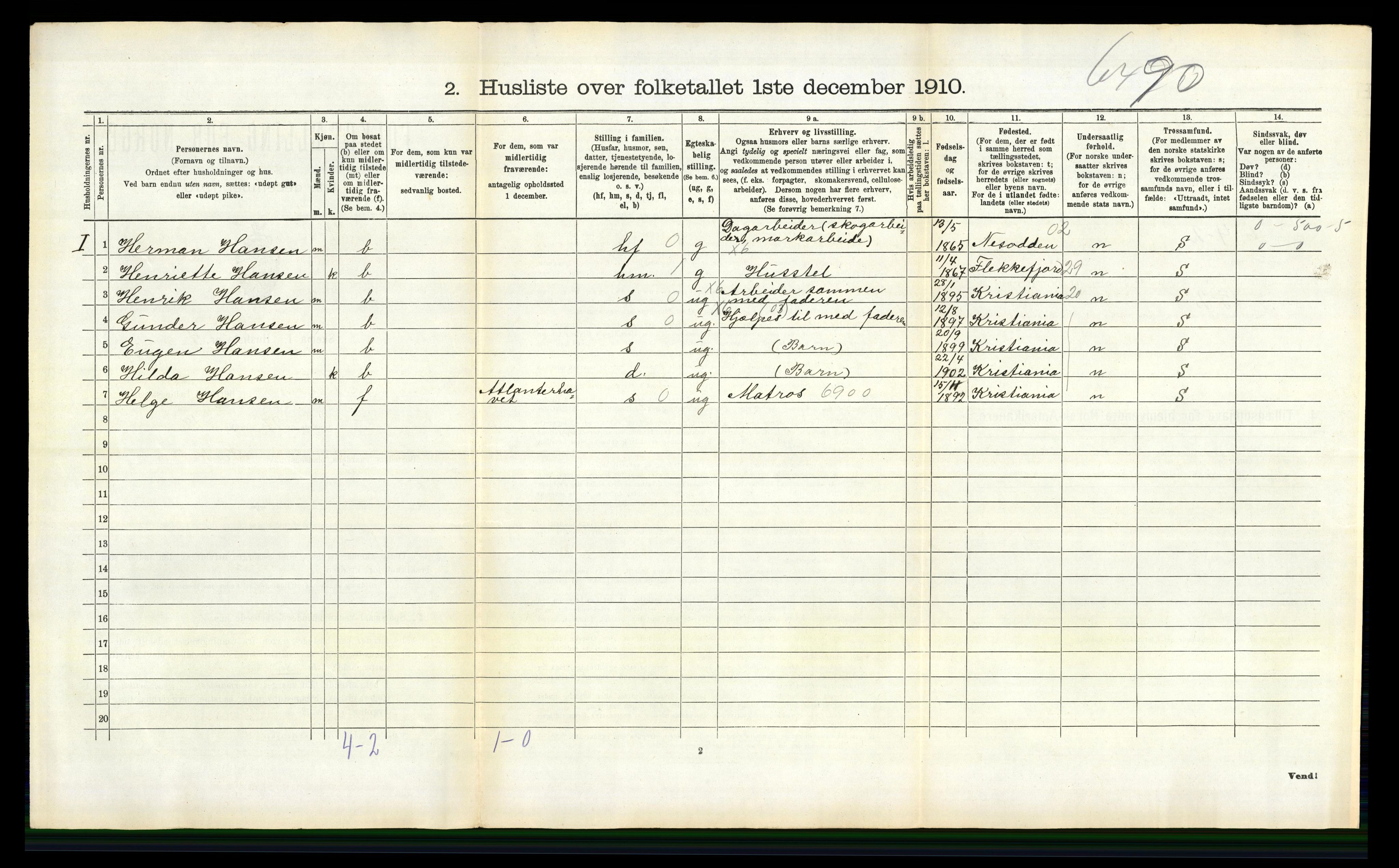 RA, 1910 census for Tromøy, 1910, p. 275