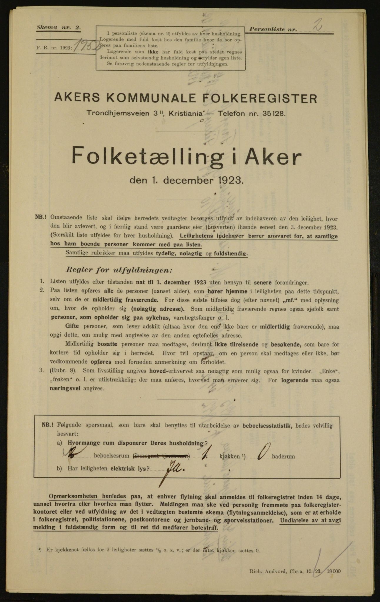 , Municipal Census 1923 for Aker, 1923, p. 34893