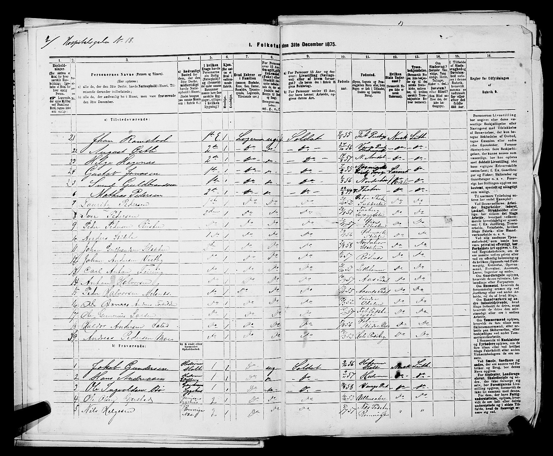 RA, 1875 census for 0301 Kristiania, 1875, p. 2393