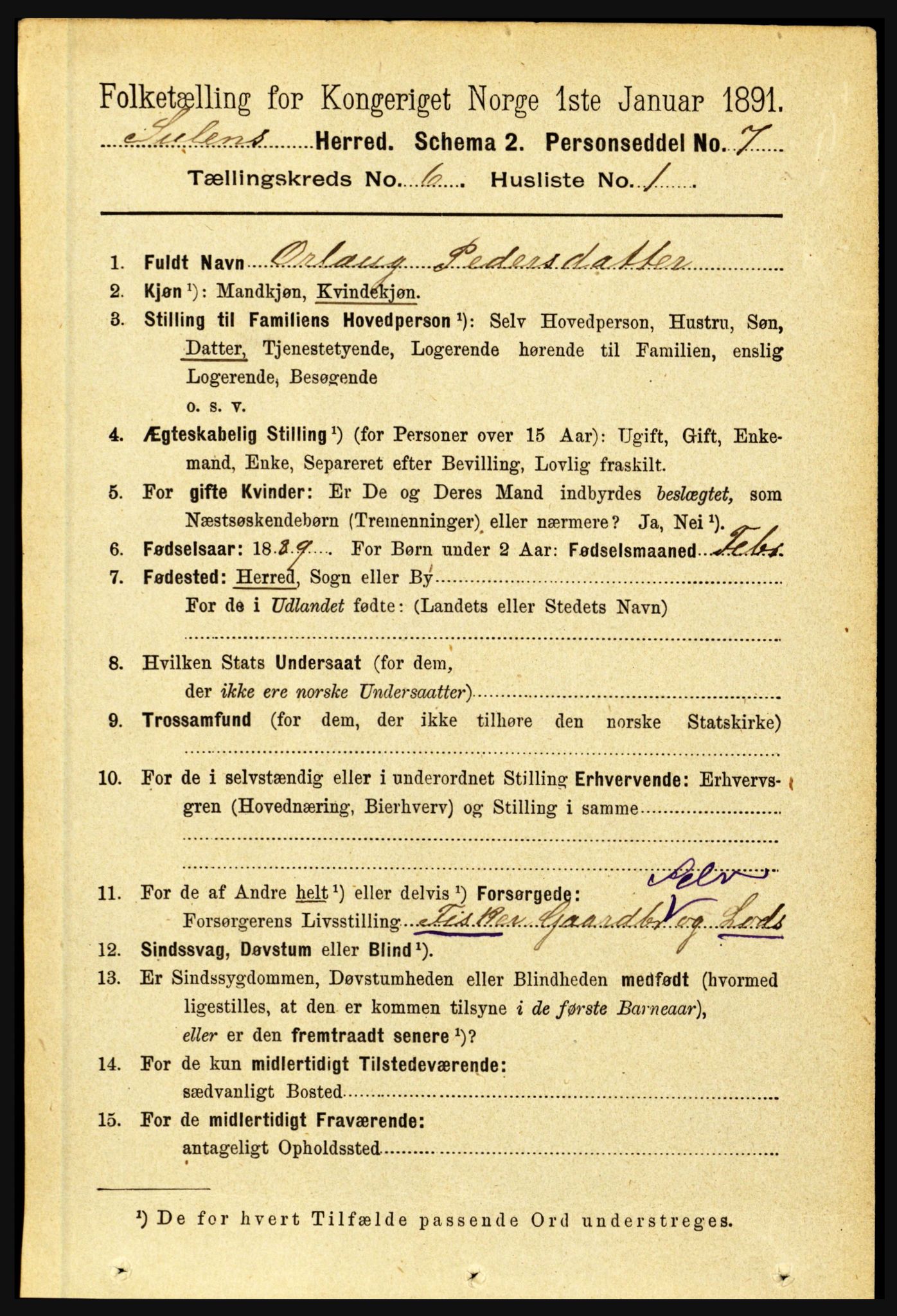 RA, 1891 census for 1412 Solund, 1891, p. 2020